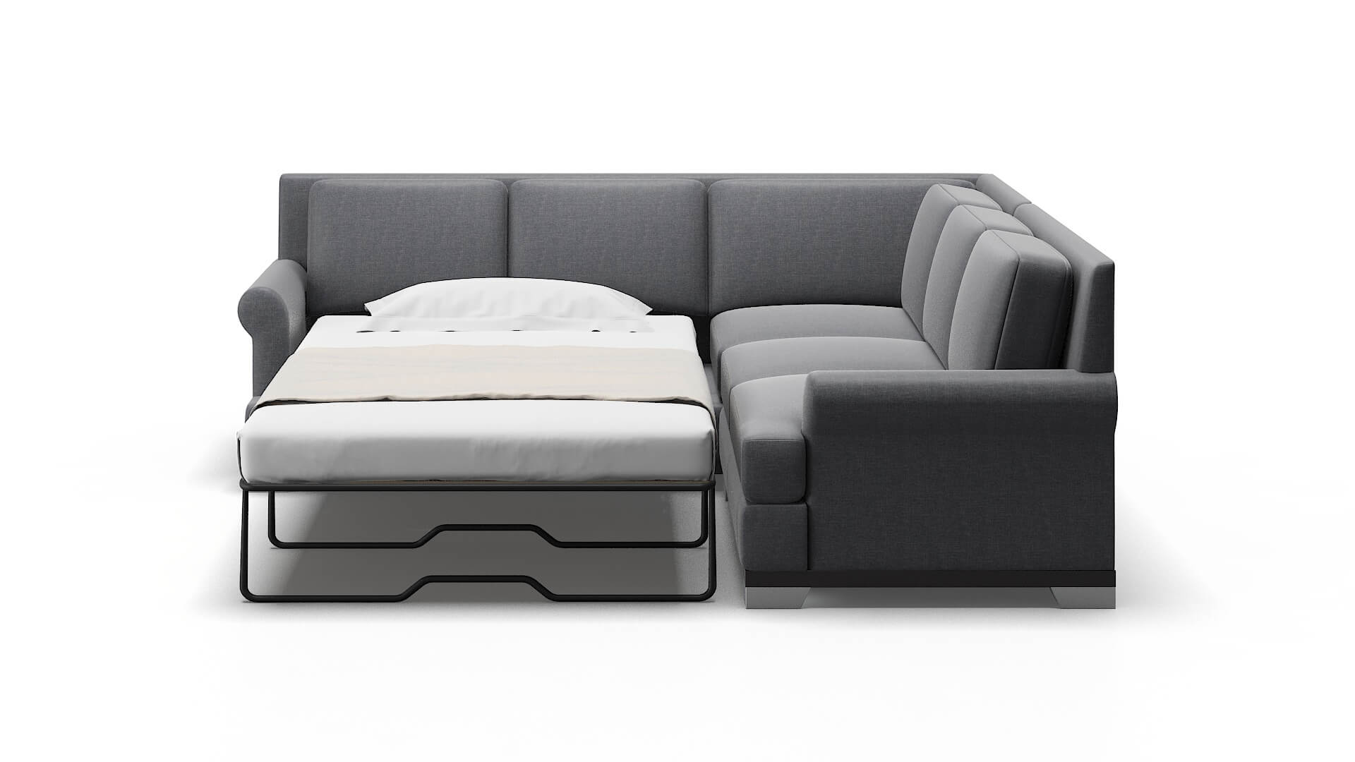 Newyork Notion Graphite Sectional Sleeper Espresso legs 1