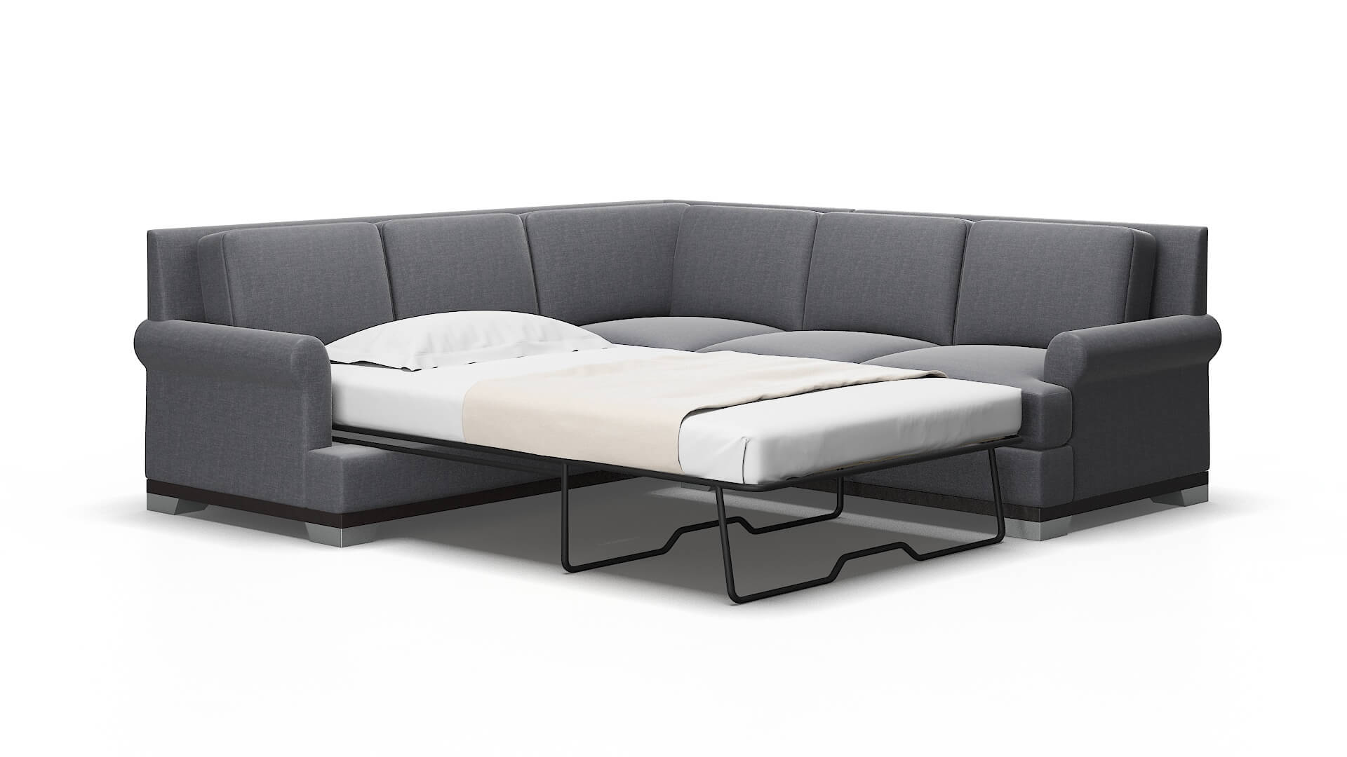 Newyork Notion graphite Sectional sleeper Espresso Legs  2