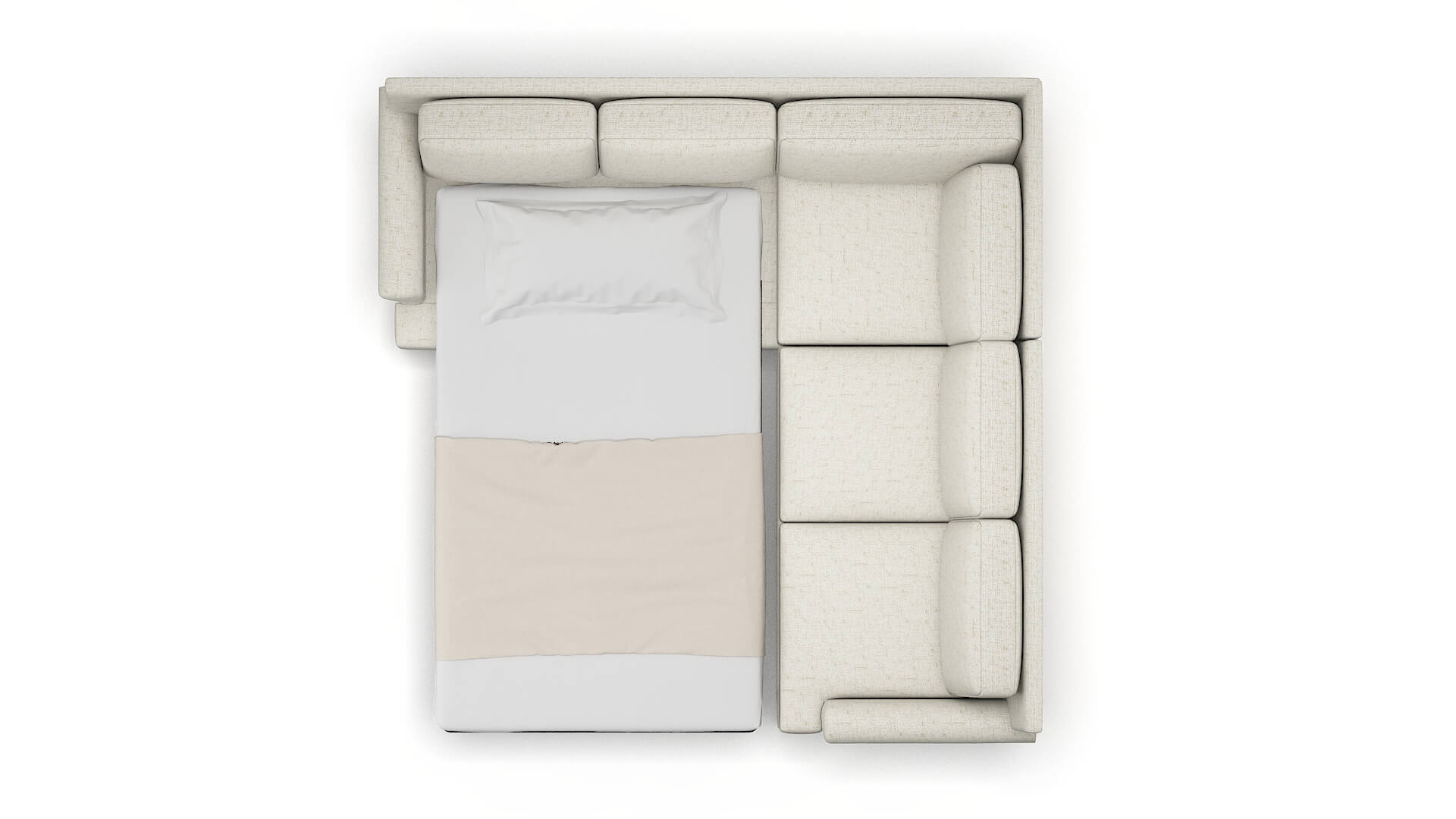 Newyork Oceanside Birch Sectional Sleeper Espresso legs 3