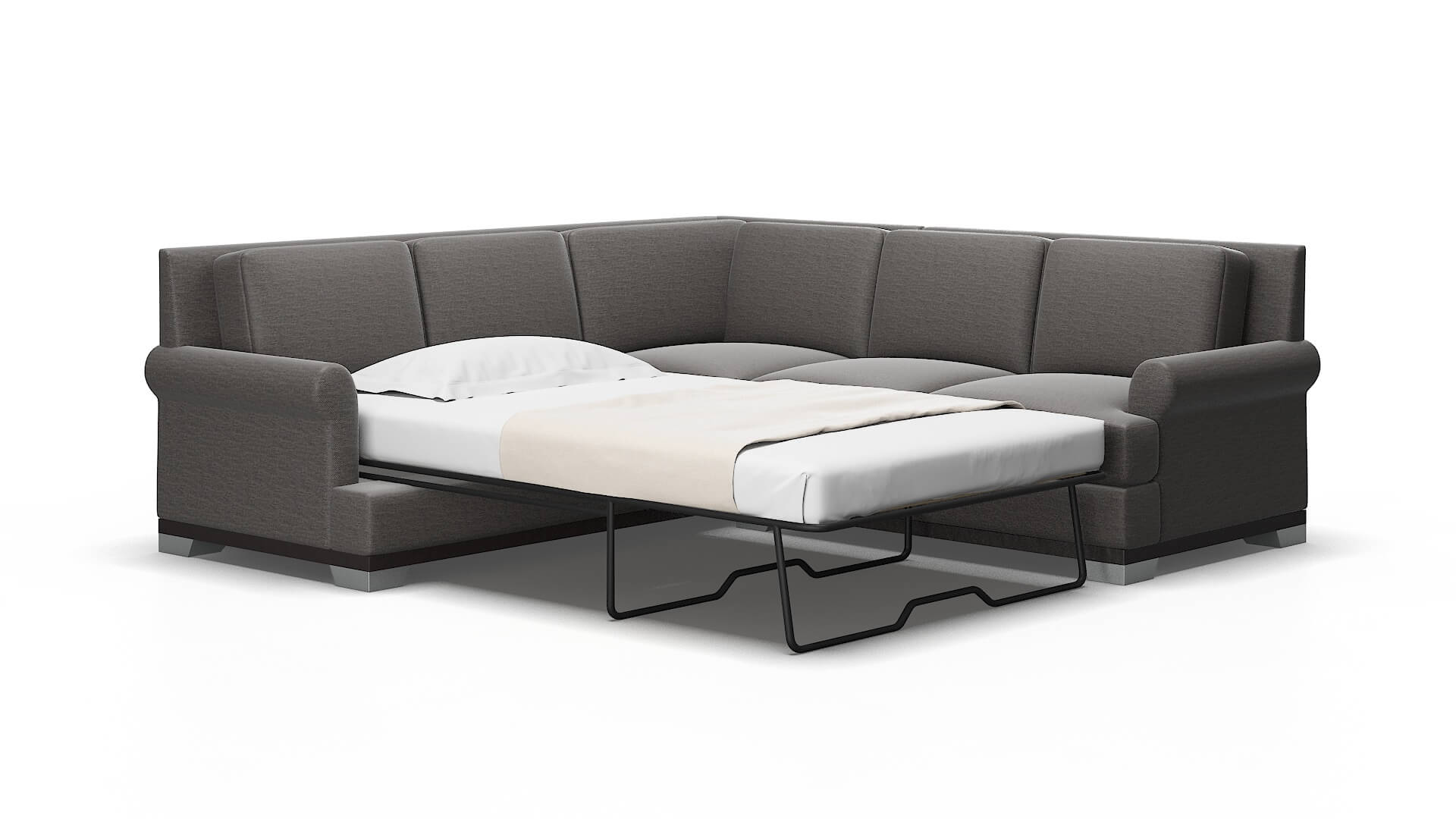 Newyork Oscar Charcoal Sectional Sleeper Espresso legs 2