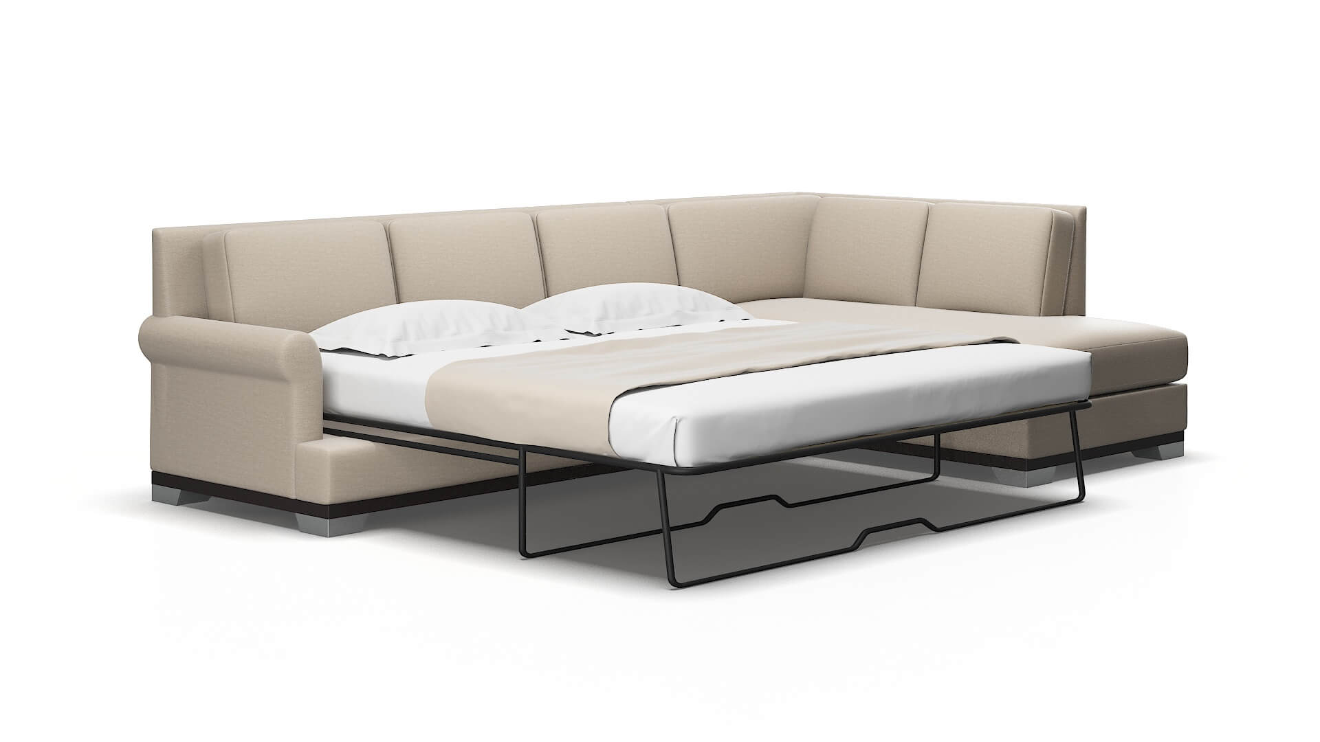 Newyork Oscar Linen Panel Sleeper Espresso legs 2