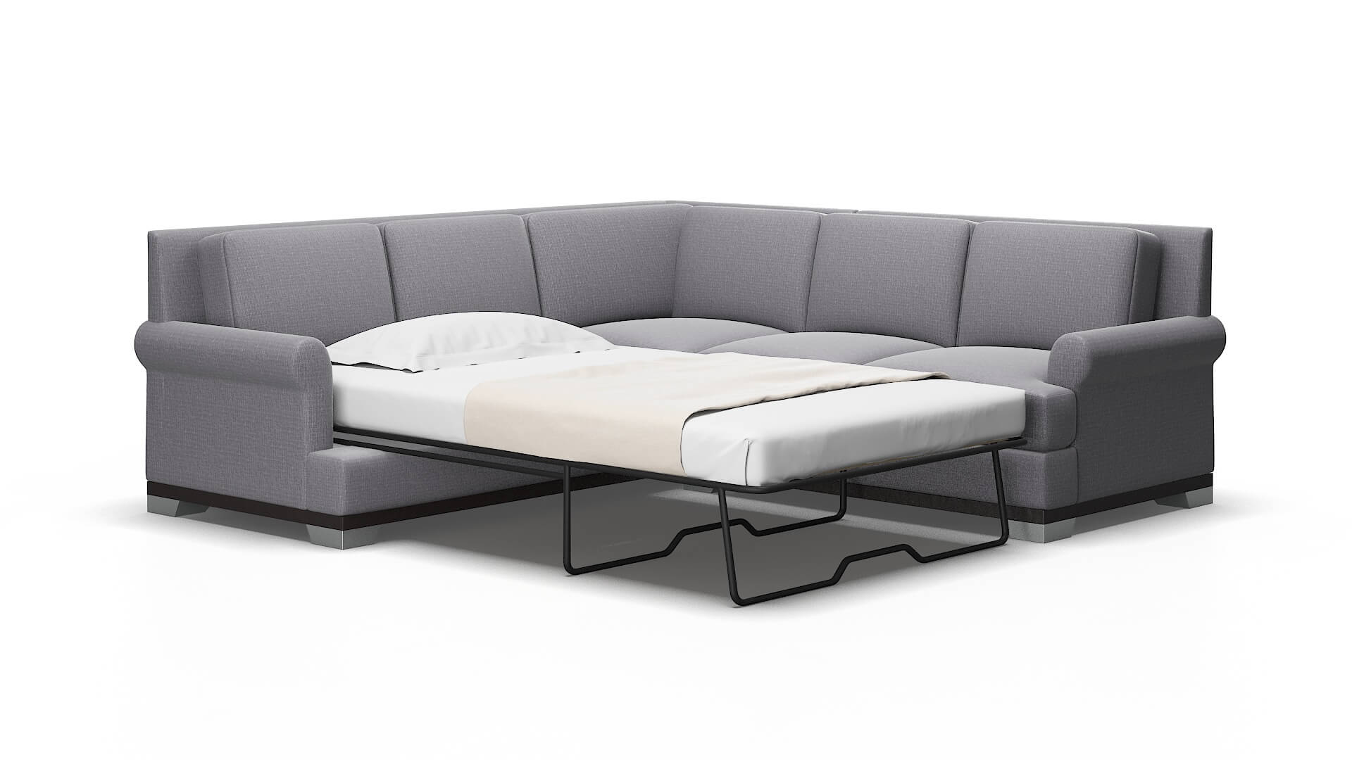 Newyork Parker Ash Sectional Sleeper Espresso legs 2
