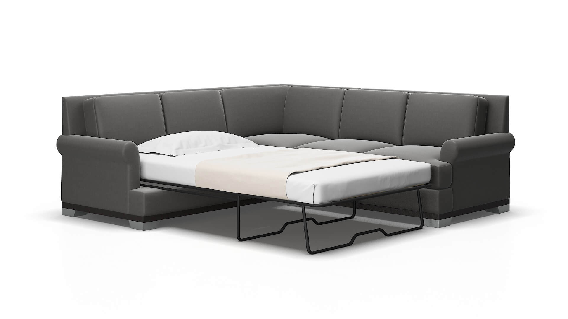 Newyork Rocket charcoal Sectional sleeper Espresso Legs  2