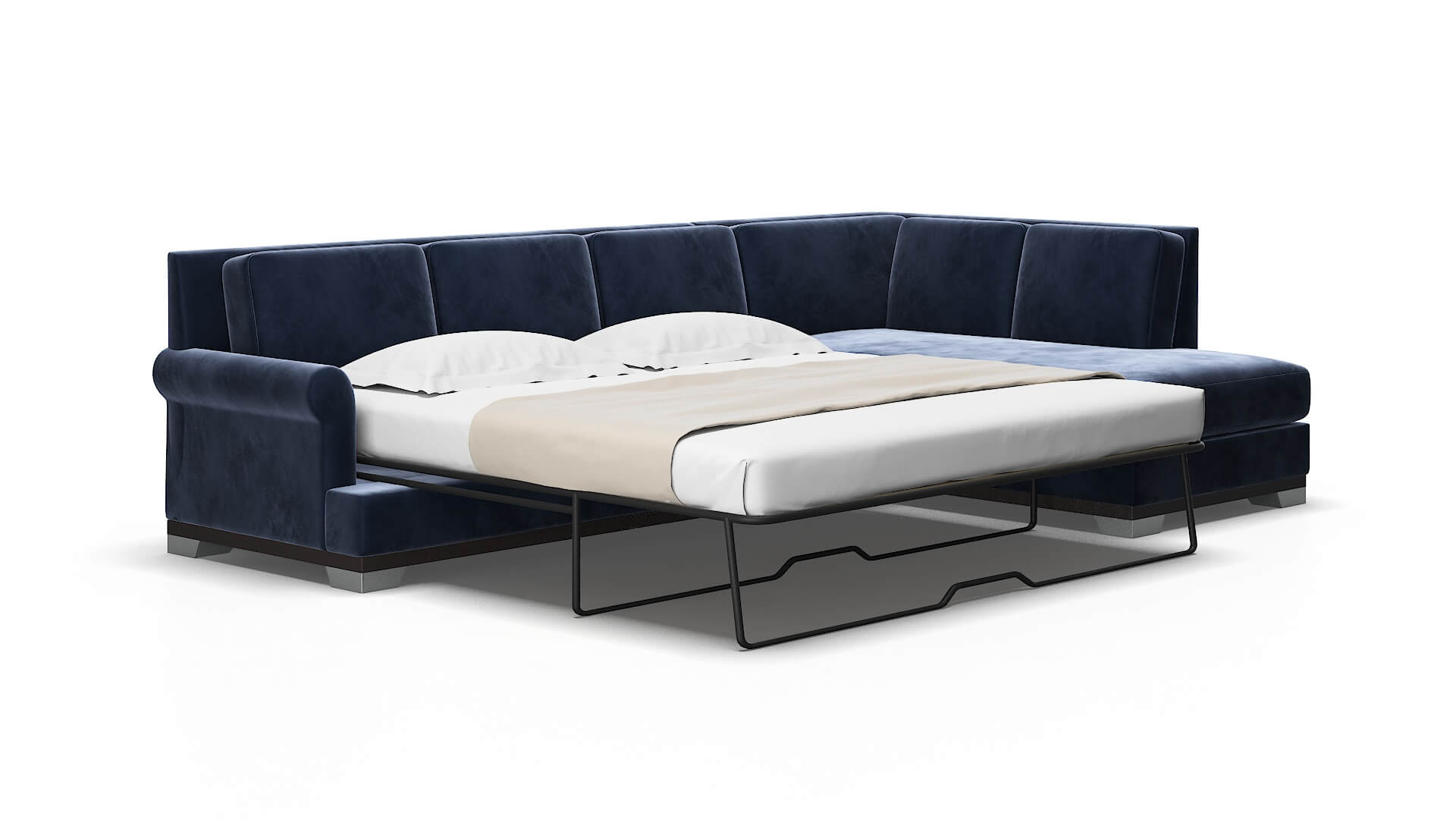 Newyork Royale cobalt Panel sleeper Espresso Legs  2