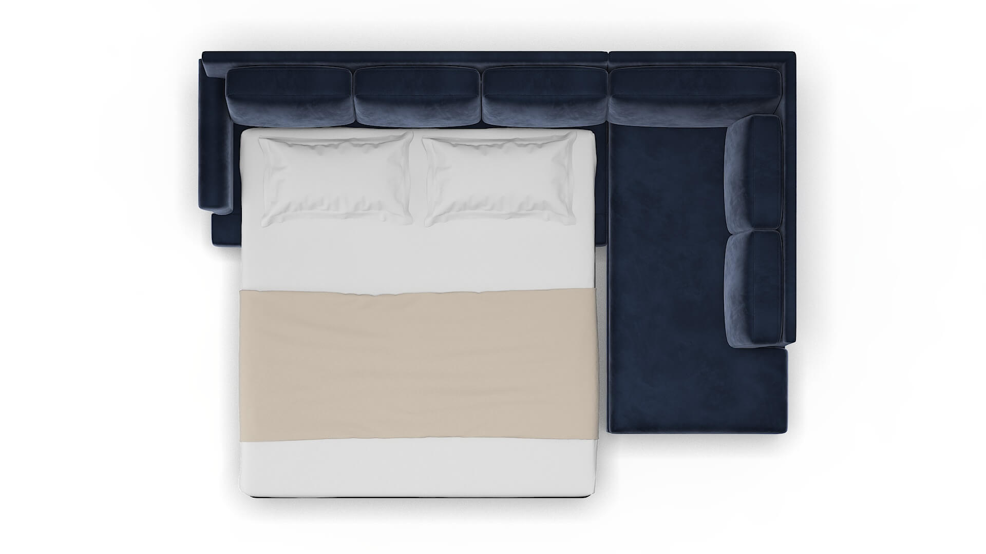 Newyork Royale Cobalt Panel Sleeper Espresso legs 3