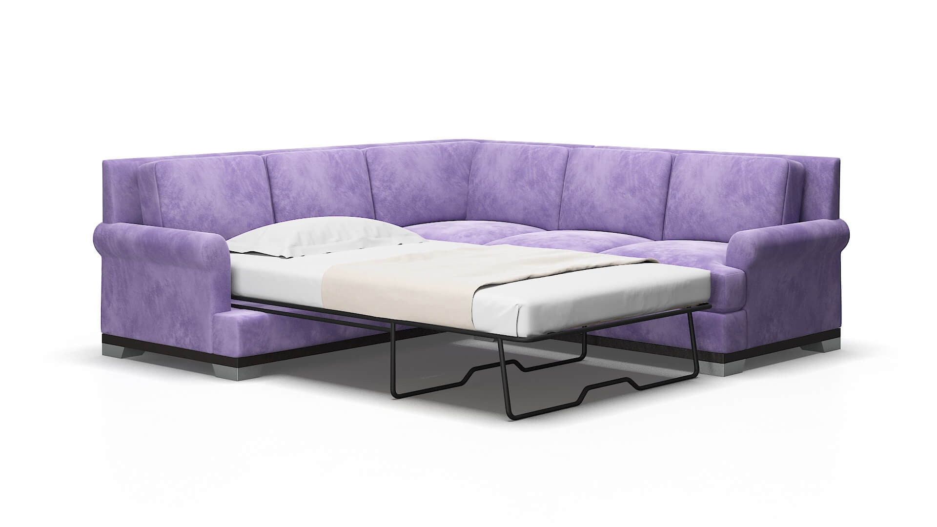 Newyork Royale lavender Sectional sleeper Espresso Legs  2