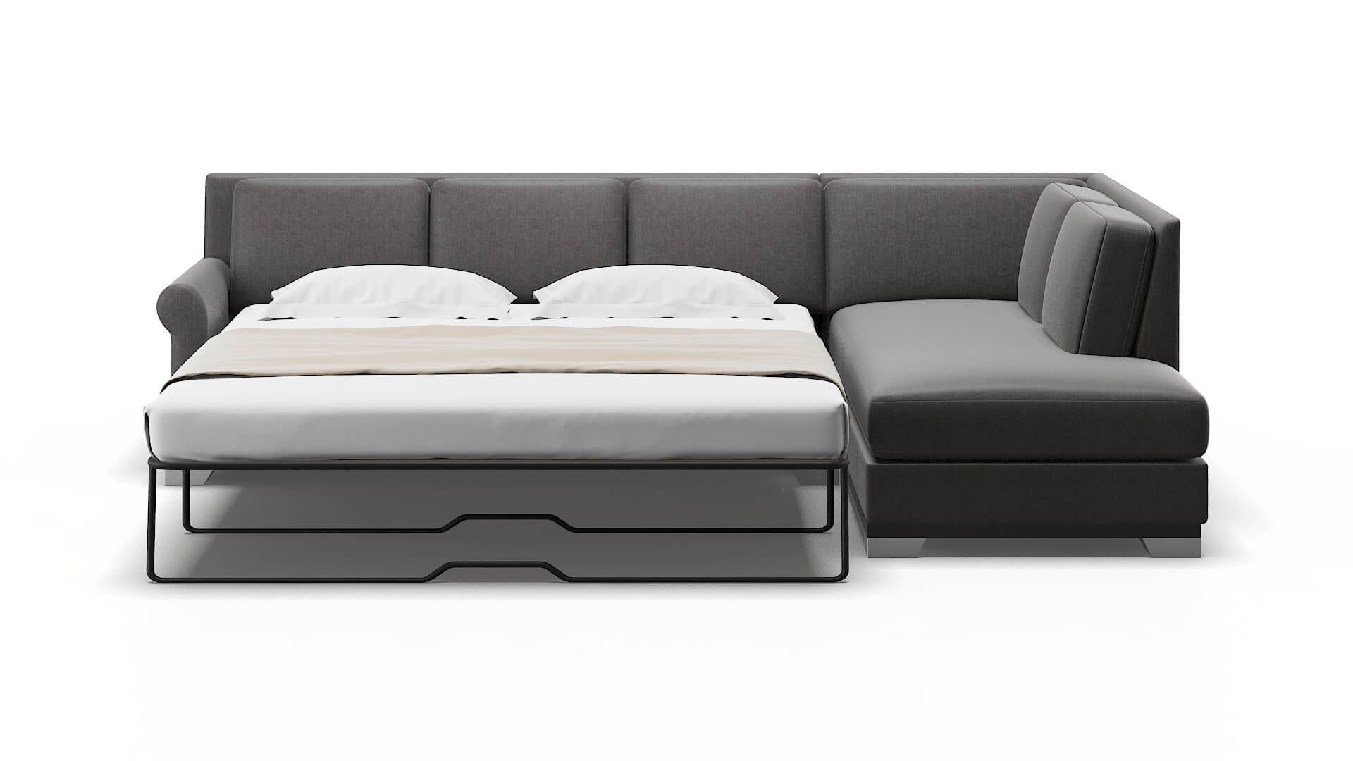 Newyork Sasha Grey Panel Sleeper Espresso legs 1