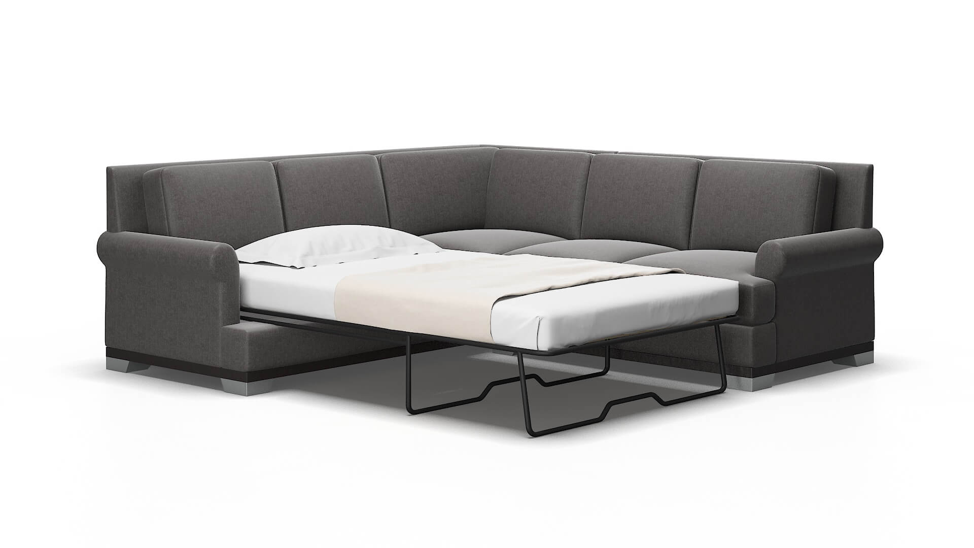 Newyork Sasha grey Sectional sleeper Espresso Legs  2