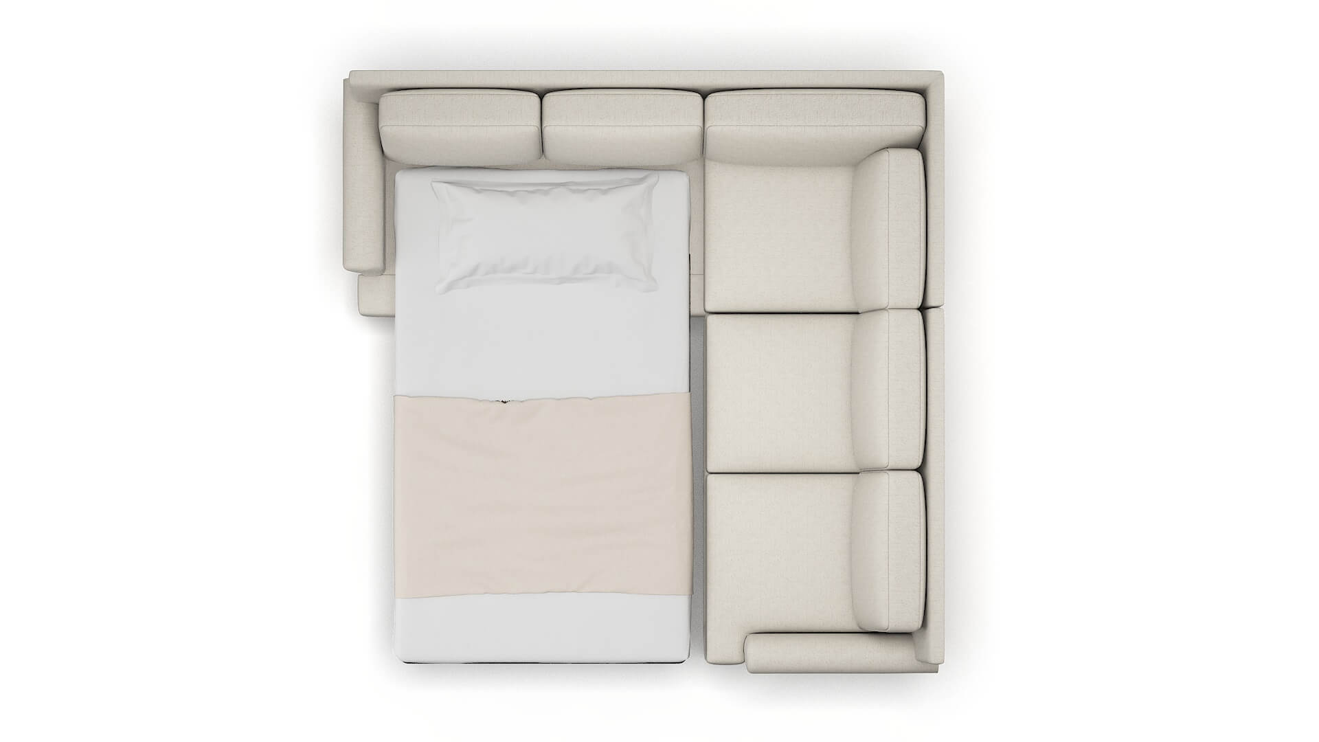 Newyork Sasha Linen Sectional Sleeper Espresso legs 3