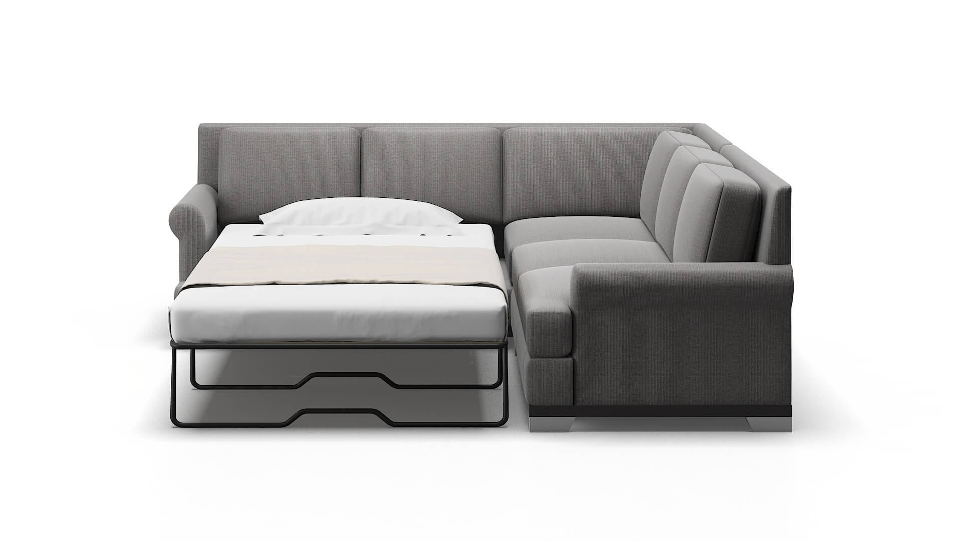 Newyork Terrain Oatmeal Sectional Sleeper Espresso legs 1