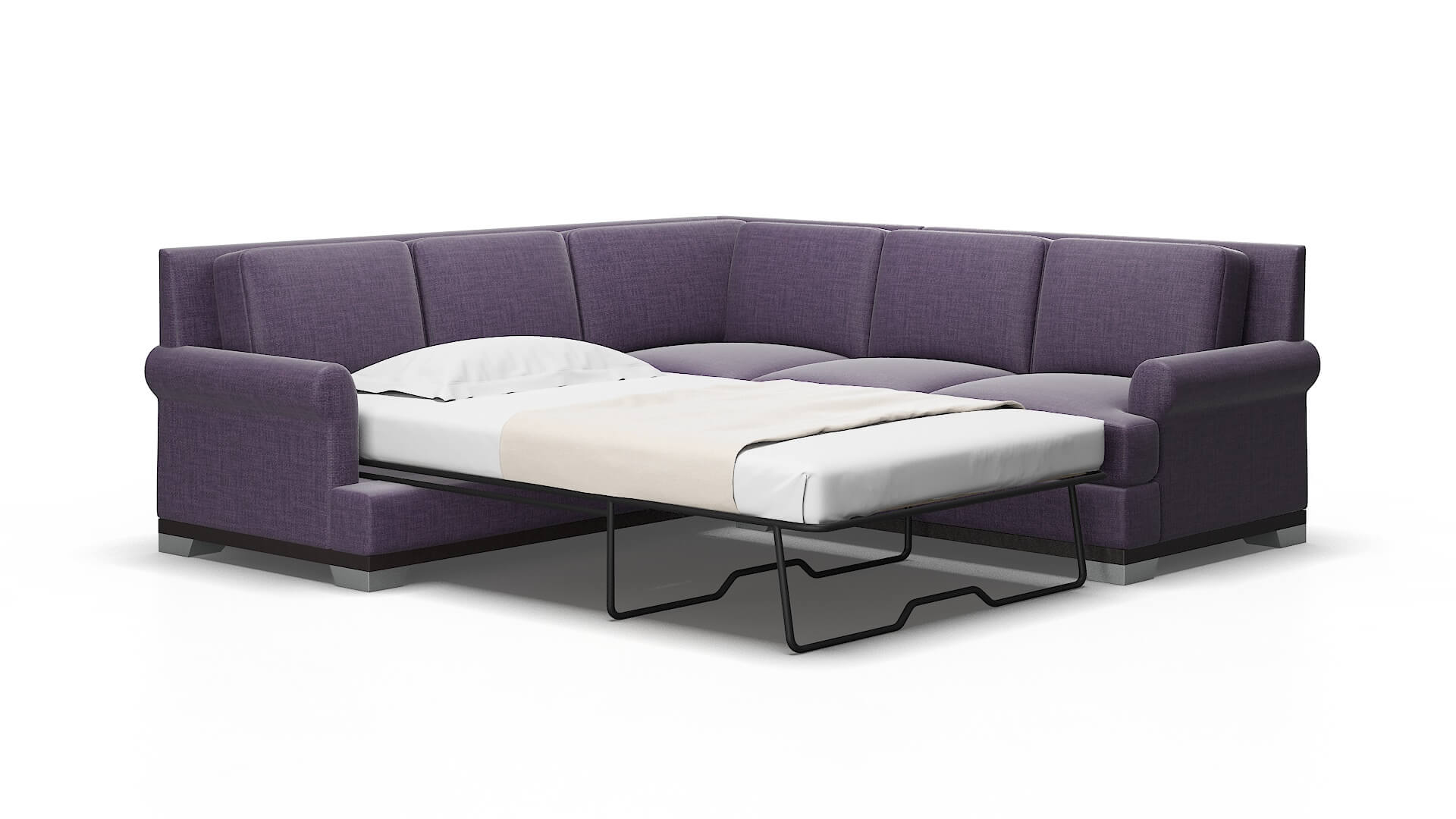 Newyork Tess blackberry Sectional sleeper Espresso Legs  2