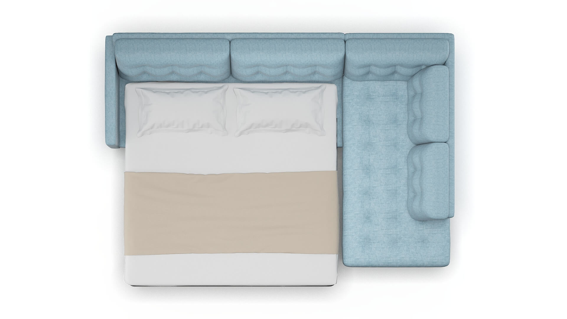 Oslo Atlas Turquoise Panel Sleeper Espresso legs 3