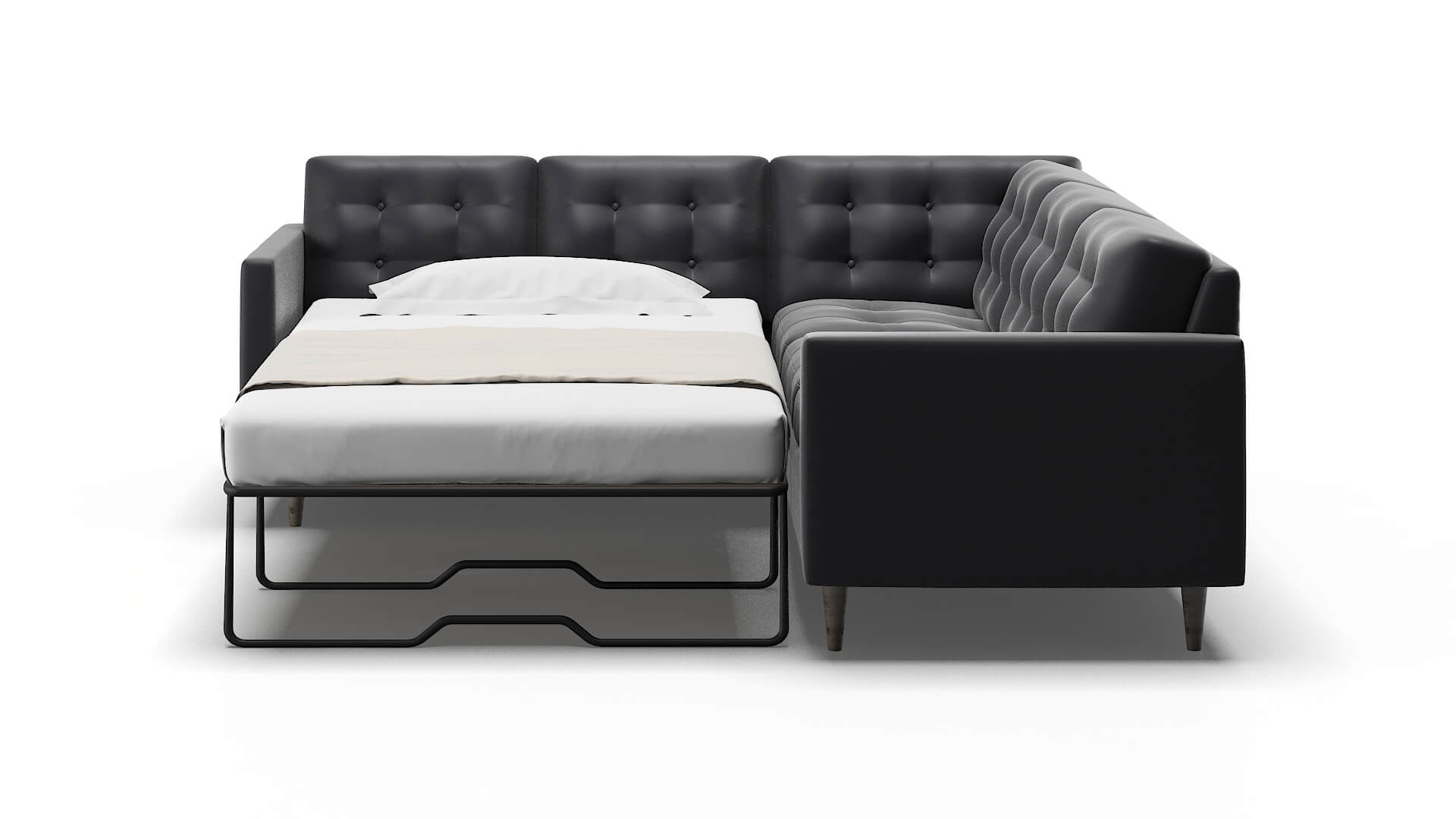 Oslo Atlas_plz Navy Sectional Sleeper Espresso legs 1