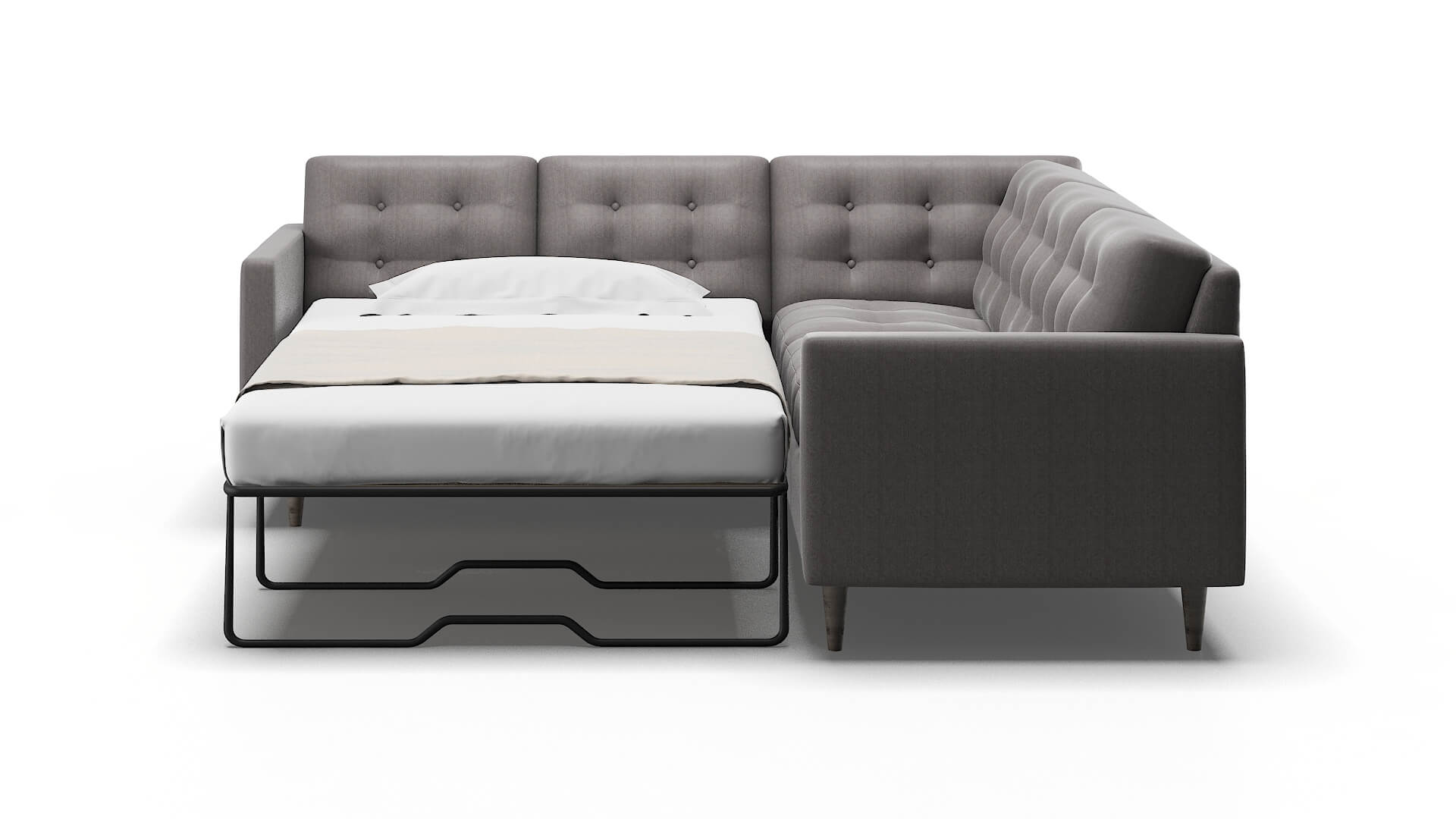 Oslo Atlas_plz Silver Sectional Sleeper Espresso legs 1