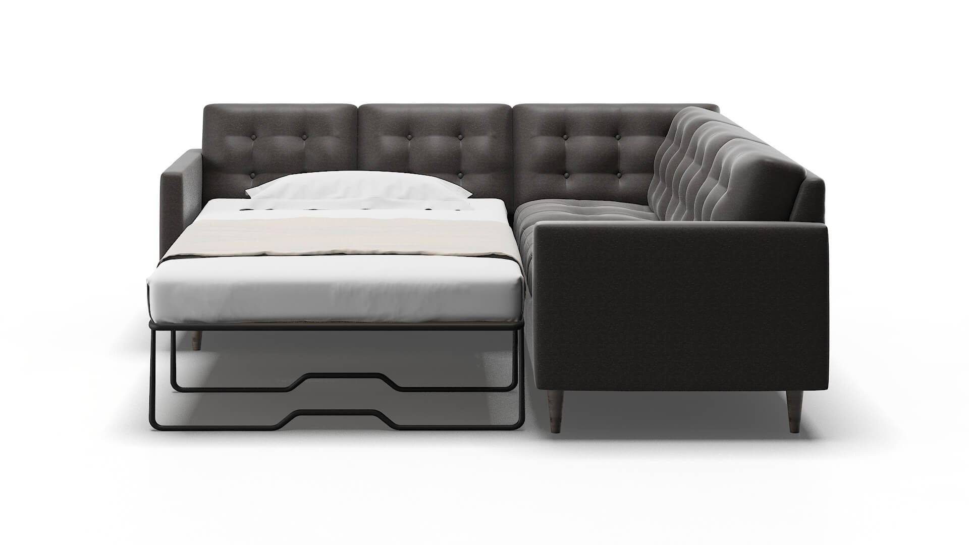 Oslo Avenger Denim Sectional Sleeper Espresso legs 1