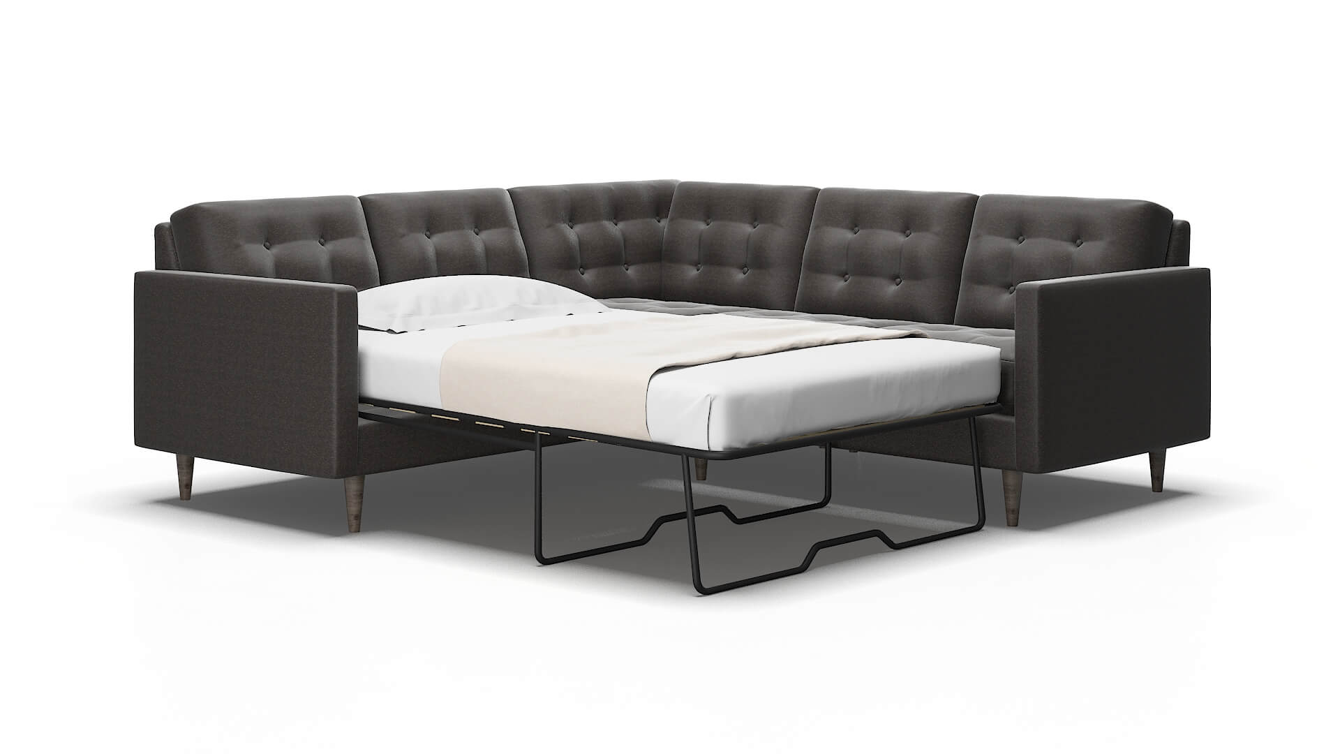 Oslo Avenger Denim Sectional Sleeper Espresso legs 2