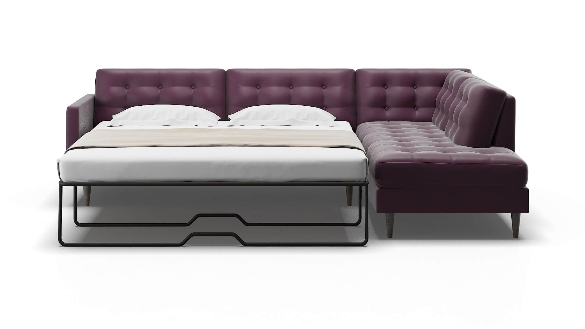 Oslo Bella Aubergine Panel Sleeper Espresso legs 1