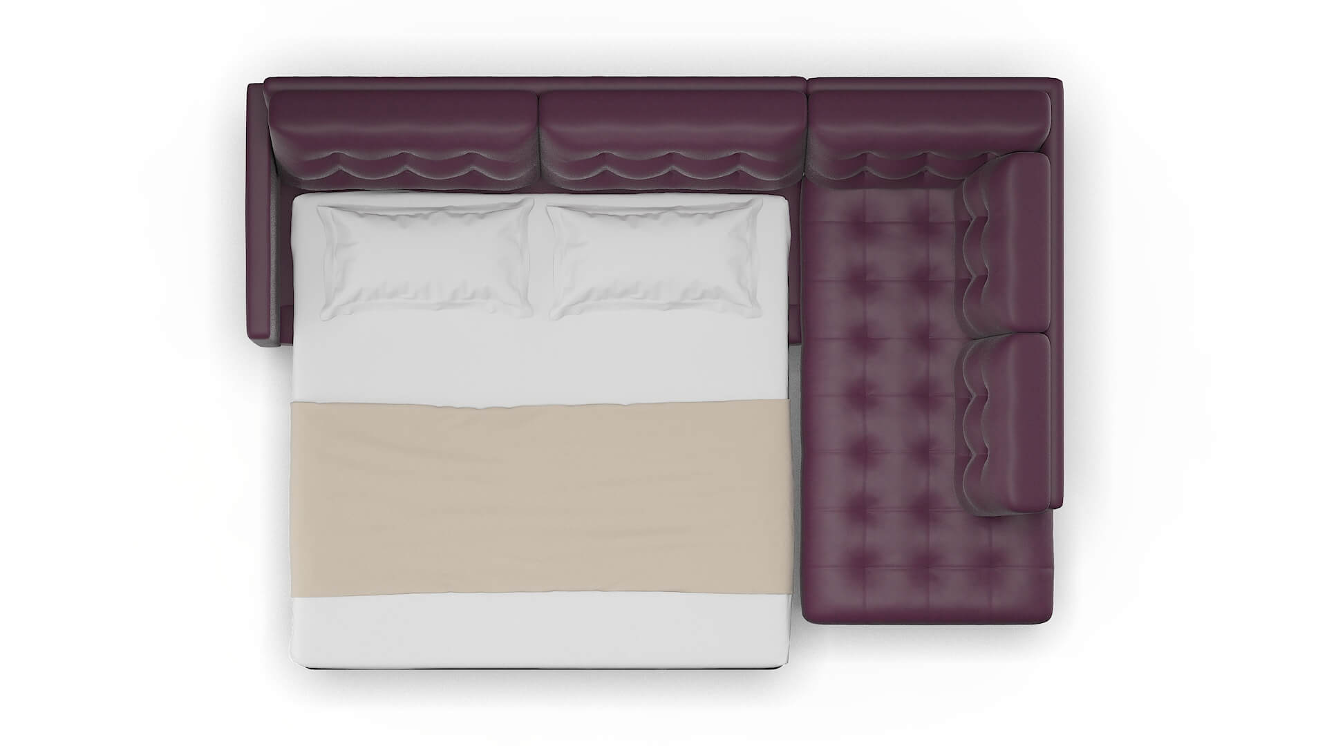 Oslo Bella Aubergine Panel Sleeper Espresso legs 3