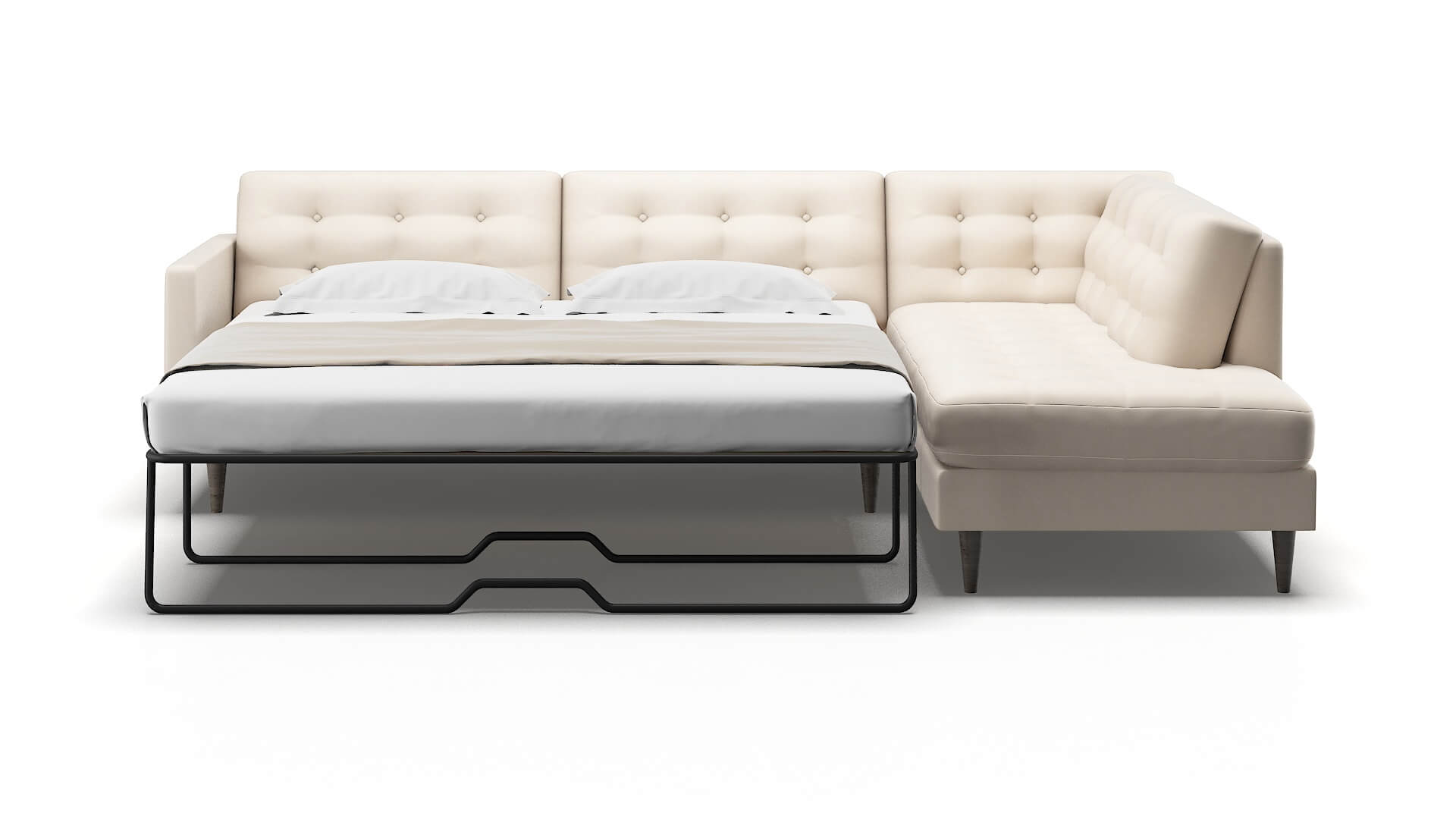 Oslo Bella Buckwheat Panel Sleeper Espresso legs 1