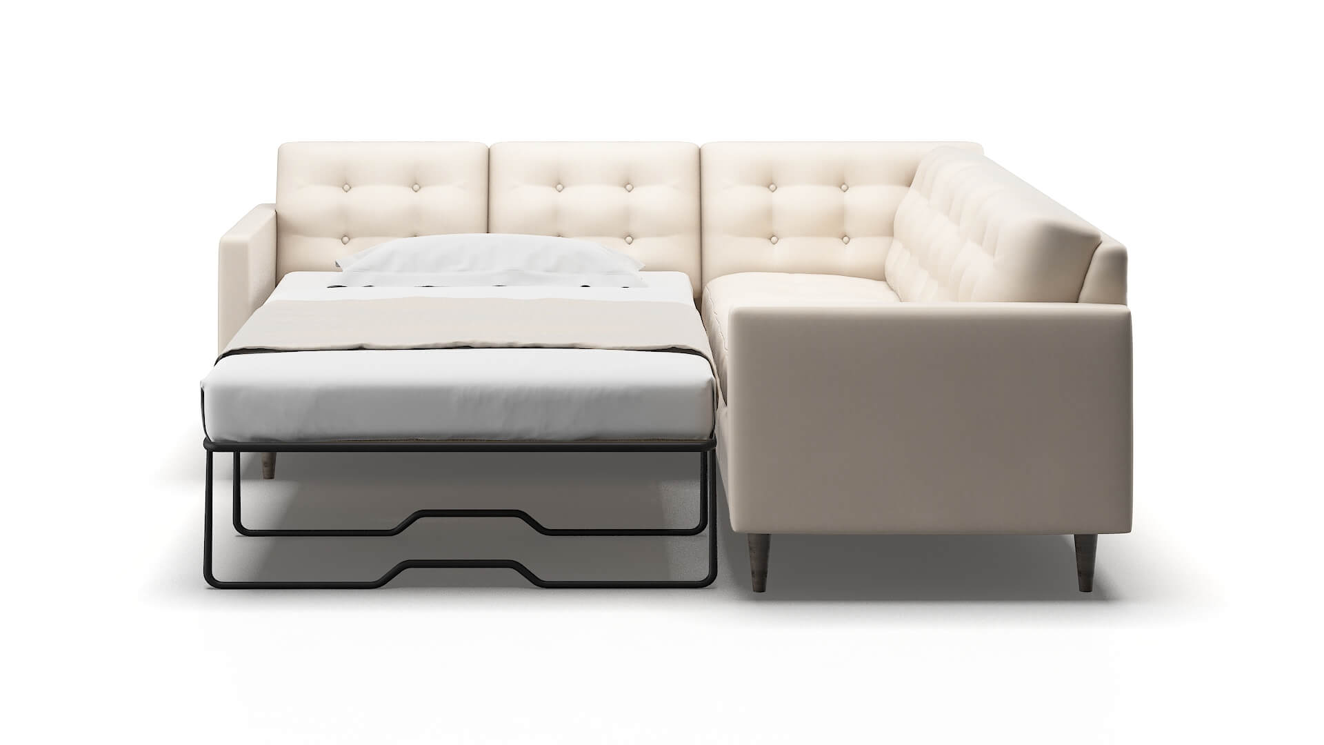 Oslo Bella Buckwheat Sectional Sleeper Espresso legs 1