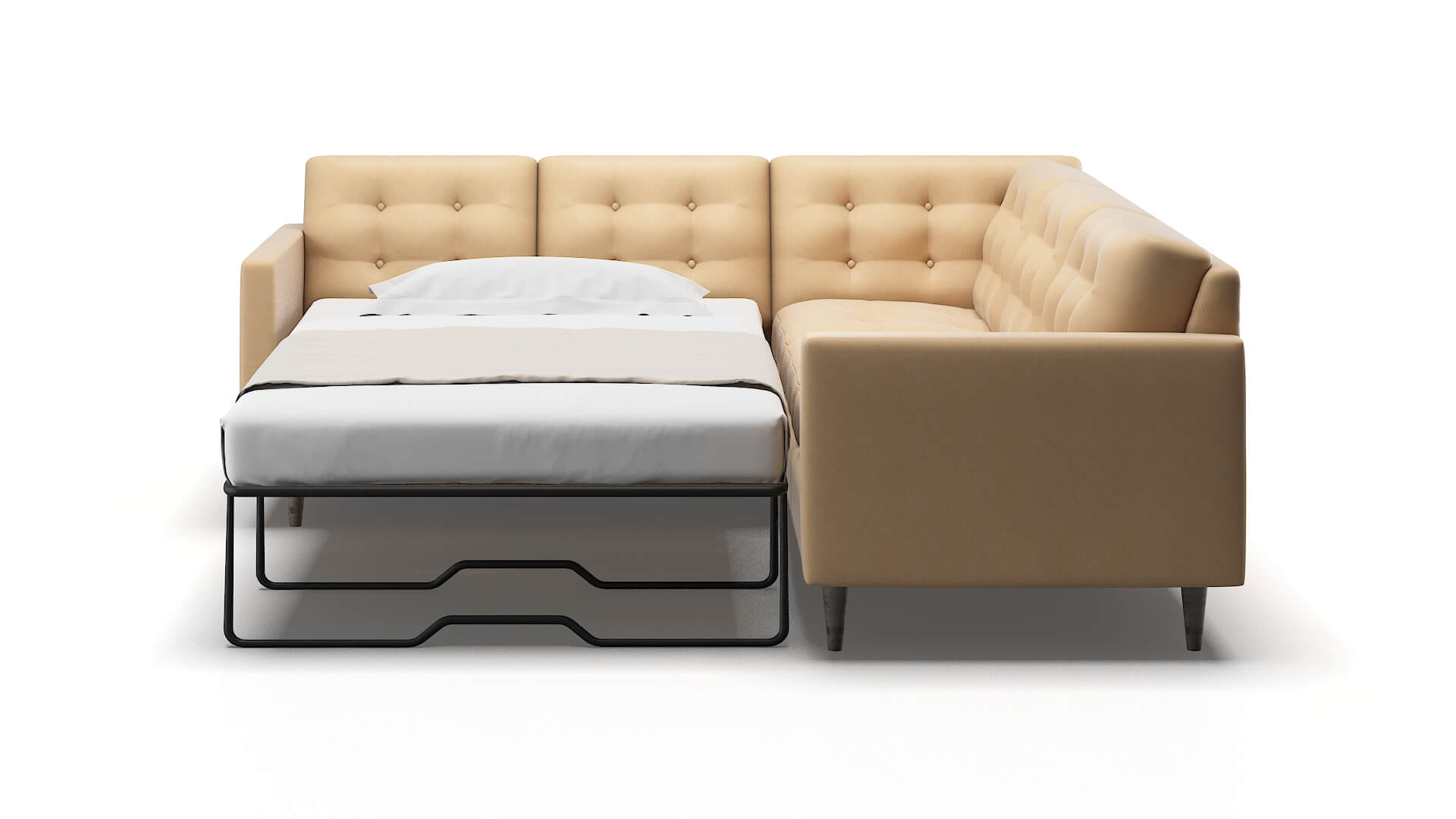 Oslo Bella Coffee Sectional Sleeper Espresso legs 1