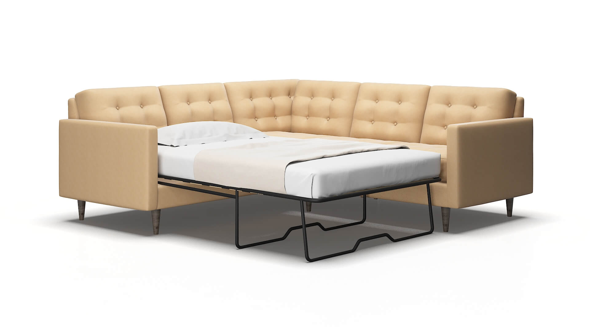 Oslo Bella Coffee Sectional Sleeper Espresso Legs 2