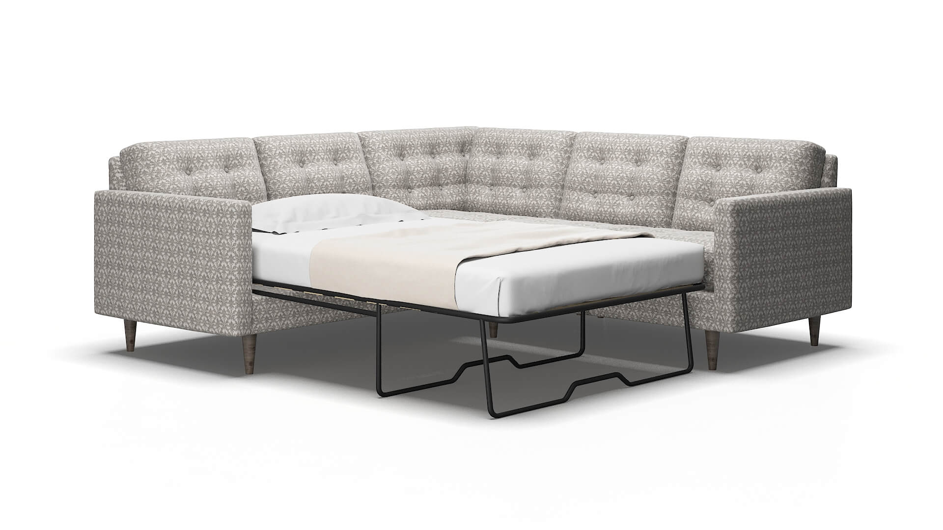 Oslo Bergamo dove Sectional sleeper Espresso Legs  2