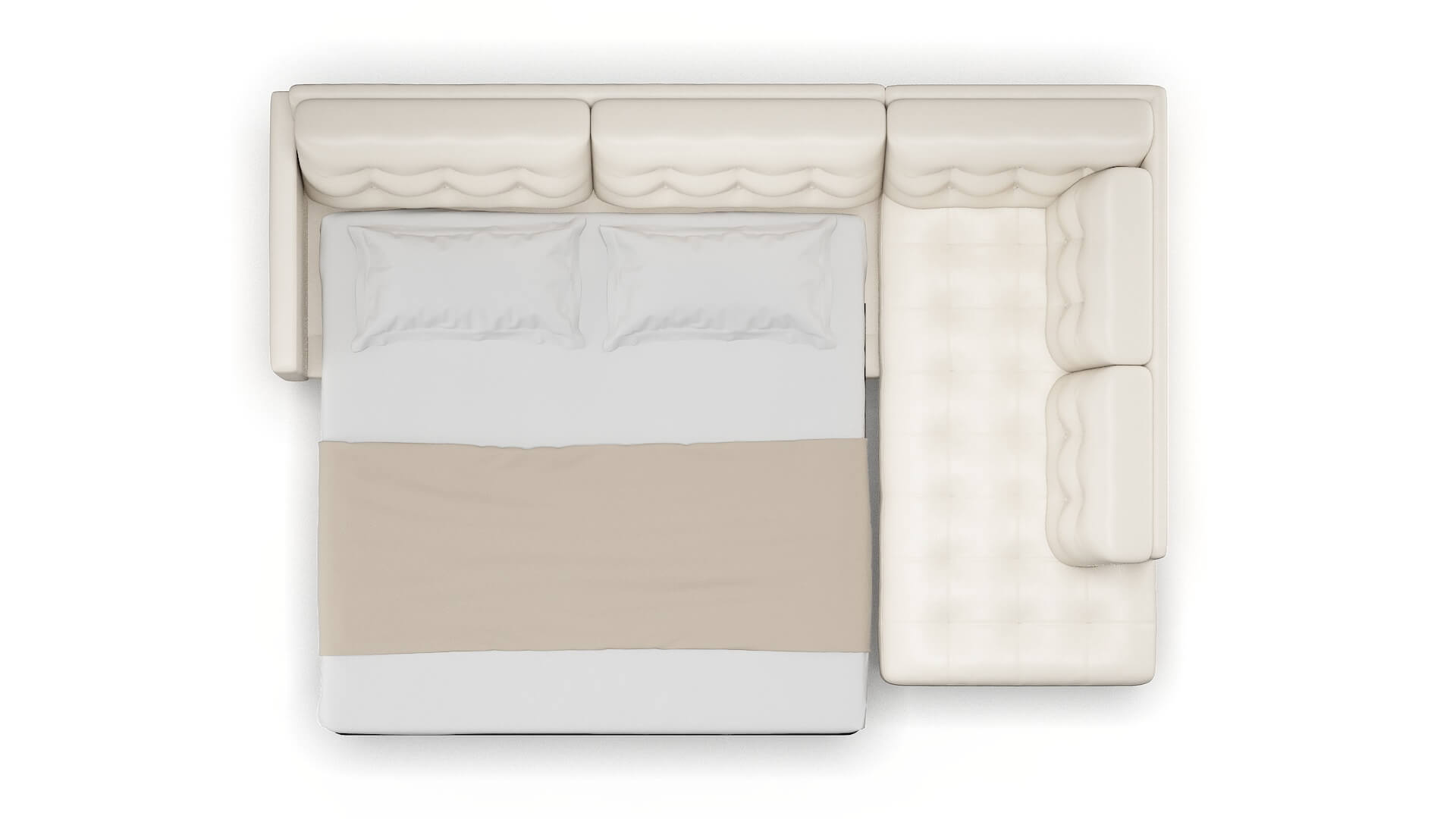 Oslo Blanche Milky Panel Sleeper Espresso legs 3