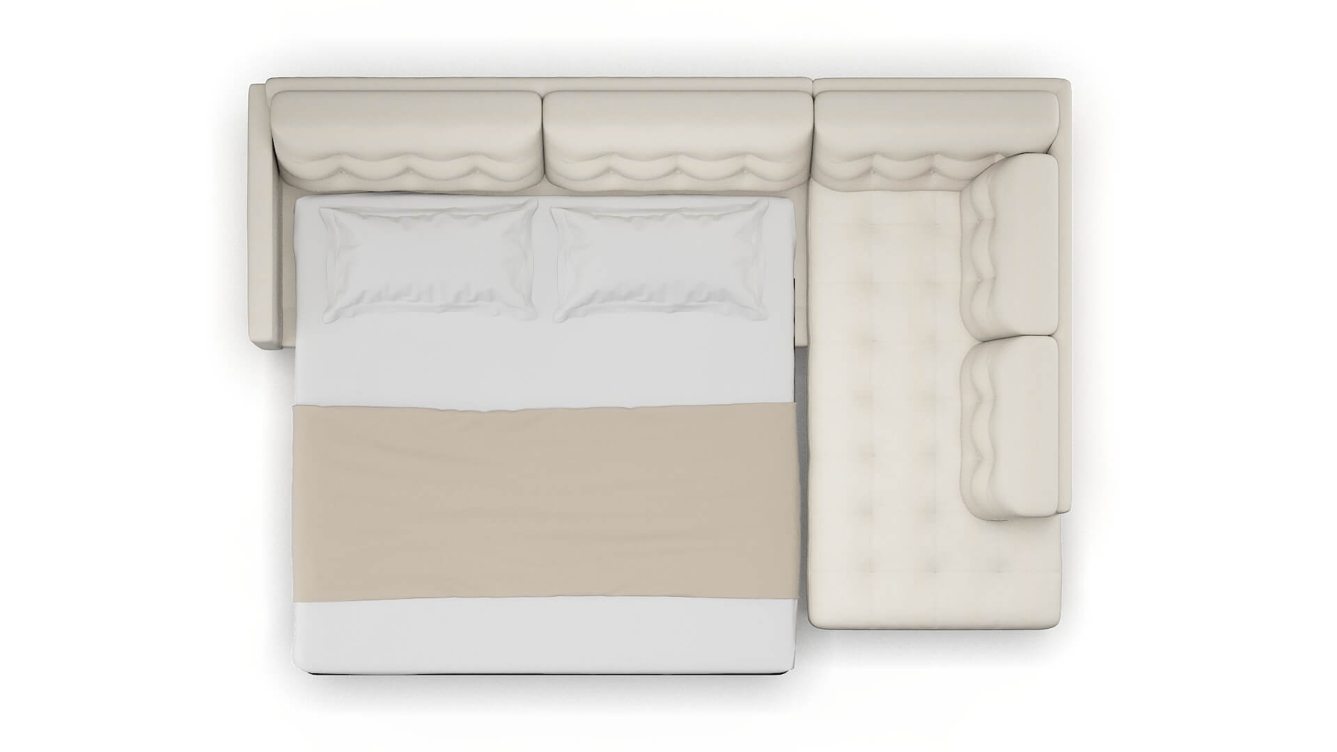 Oslo Bungalow Ivory Panel Sleeper Espresso legs 3