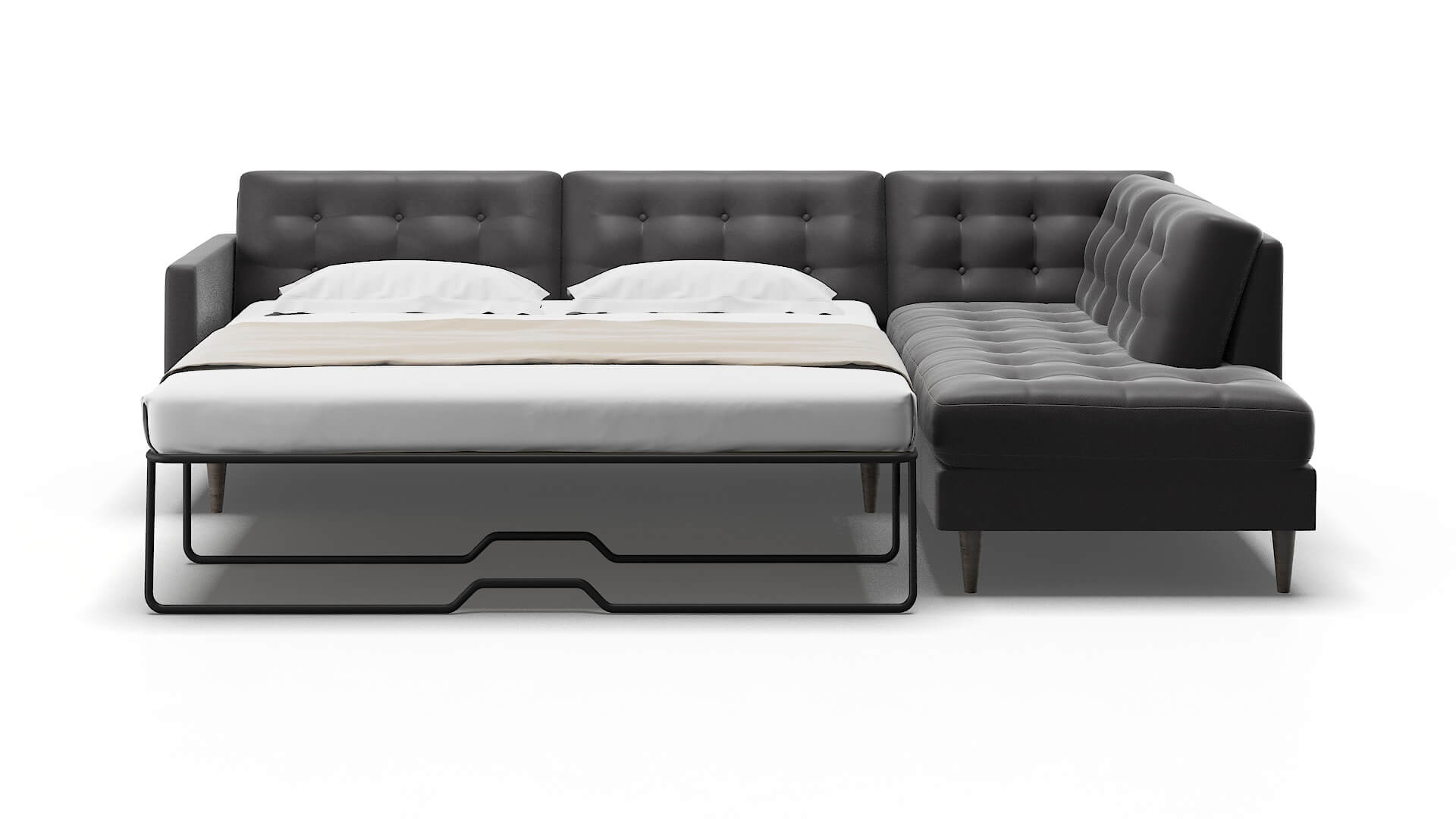 Oslo Catalina Charcoal Panel Sleeper Espresso legs 1