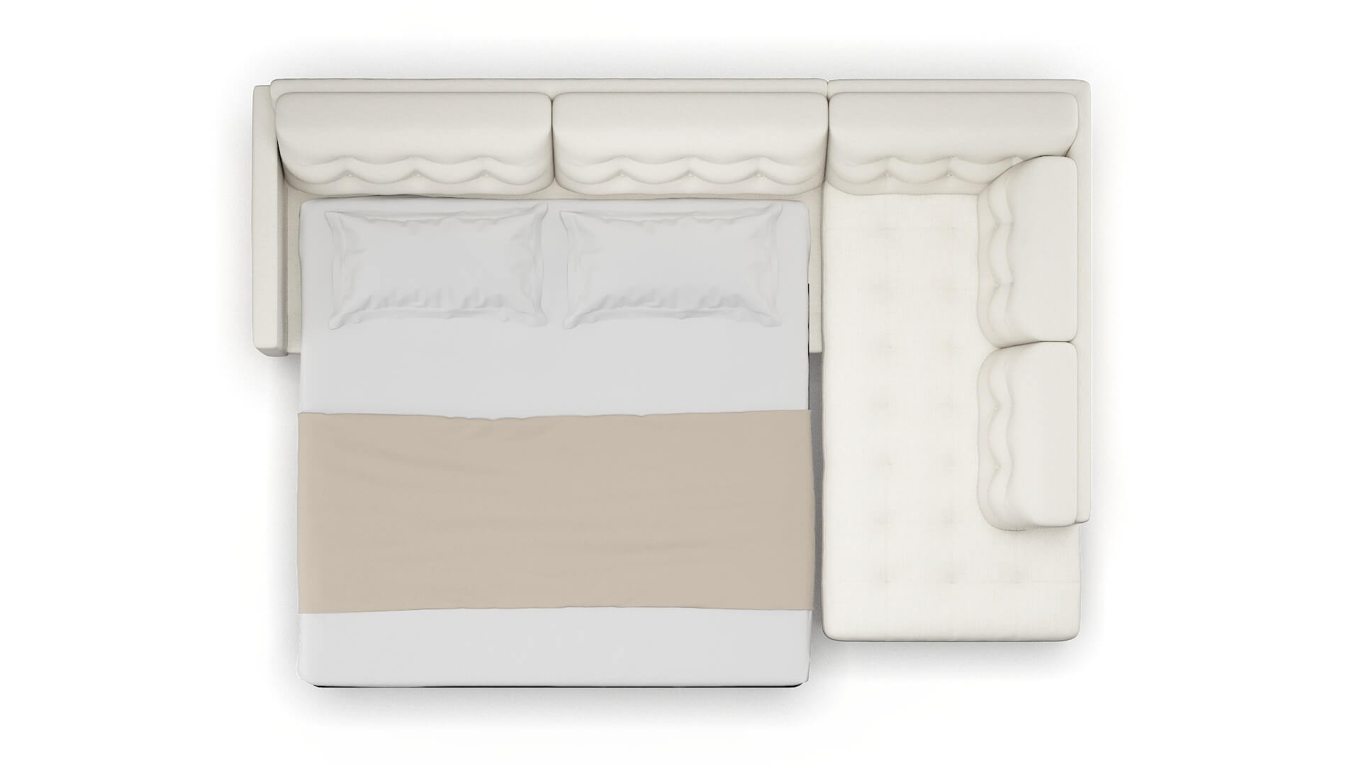 Oslo Catalina Ivory Panel Sleeper Espresso legs 3