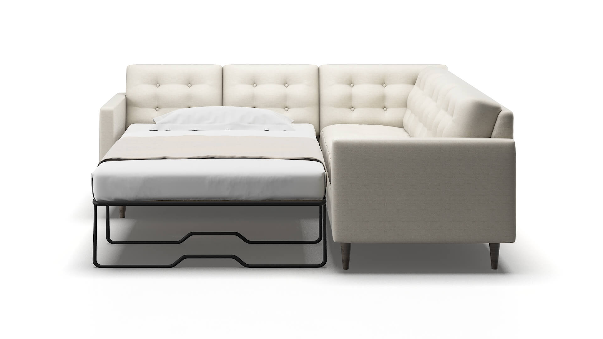 Oslo Catalina Linen Sectional Sleeper Espresso legs 1