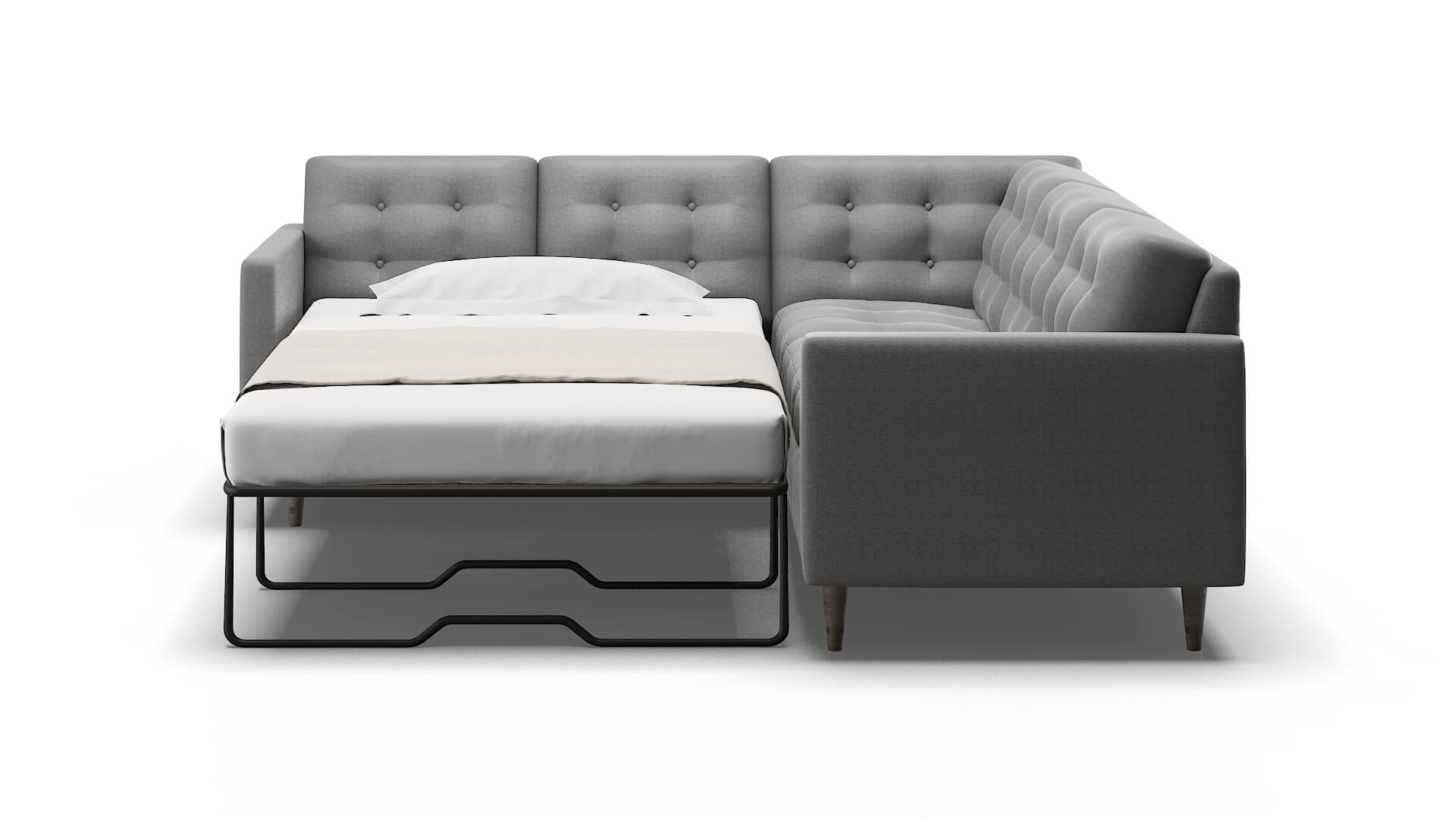 Oslo Catalina Steel Sectional Sleeper Espresso legs 1