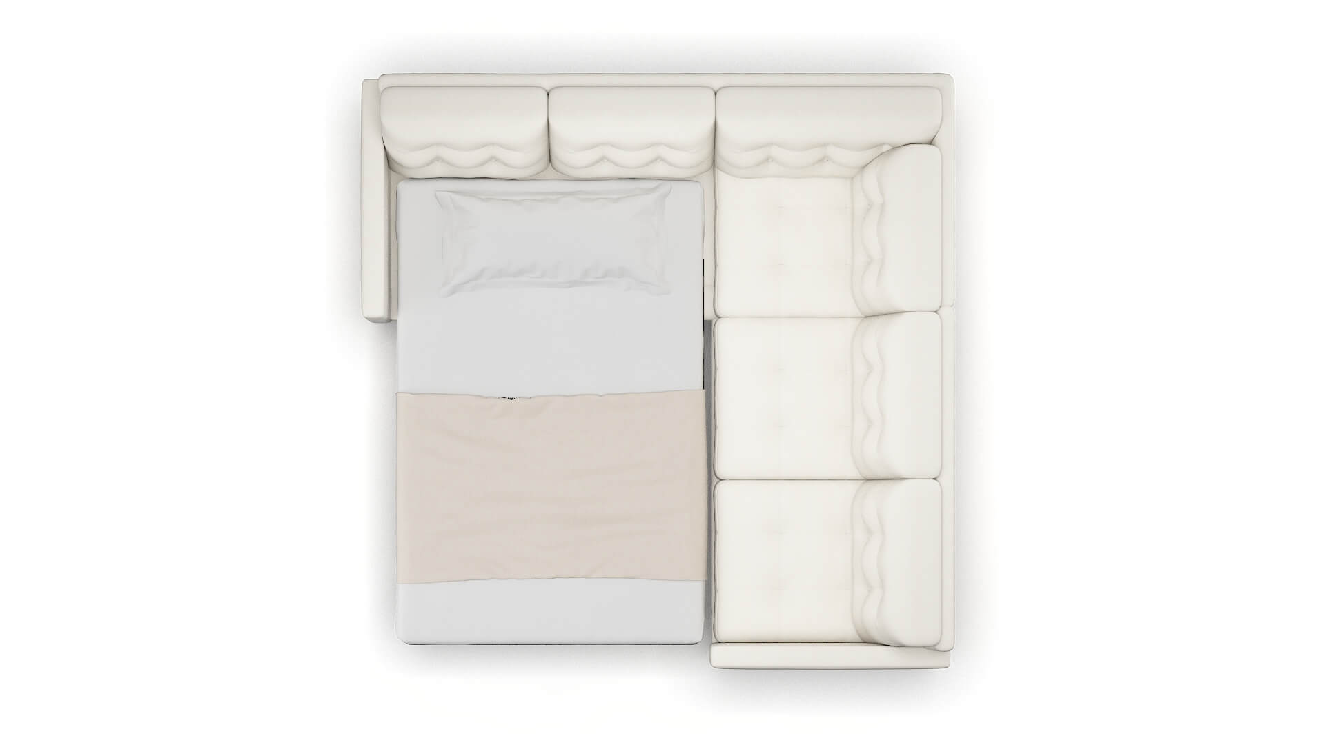 Oslo Chance Bone Sectional Sleeper Espresso legs 3