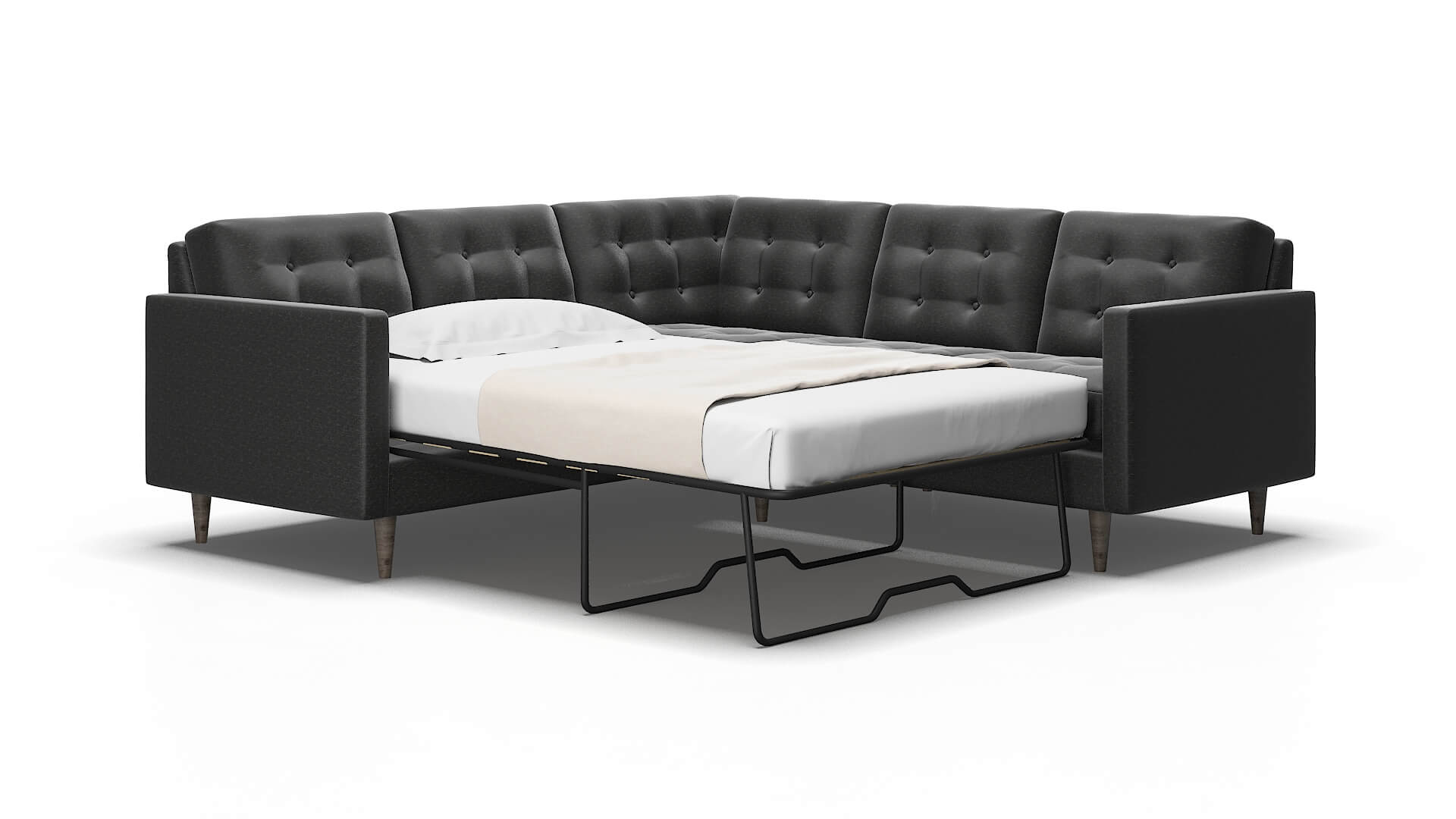 Oslo Chance denim Sectional sleeper Espresso Legs  2