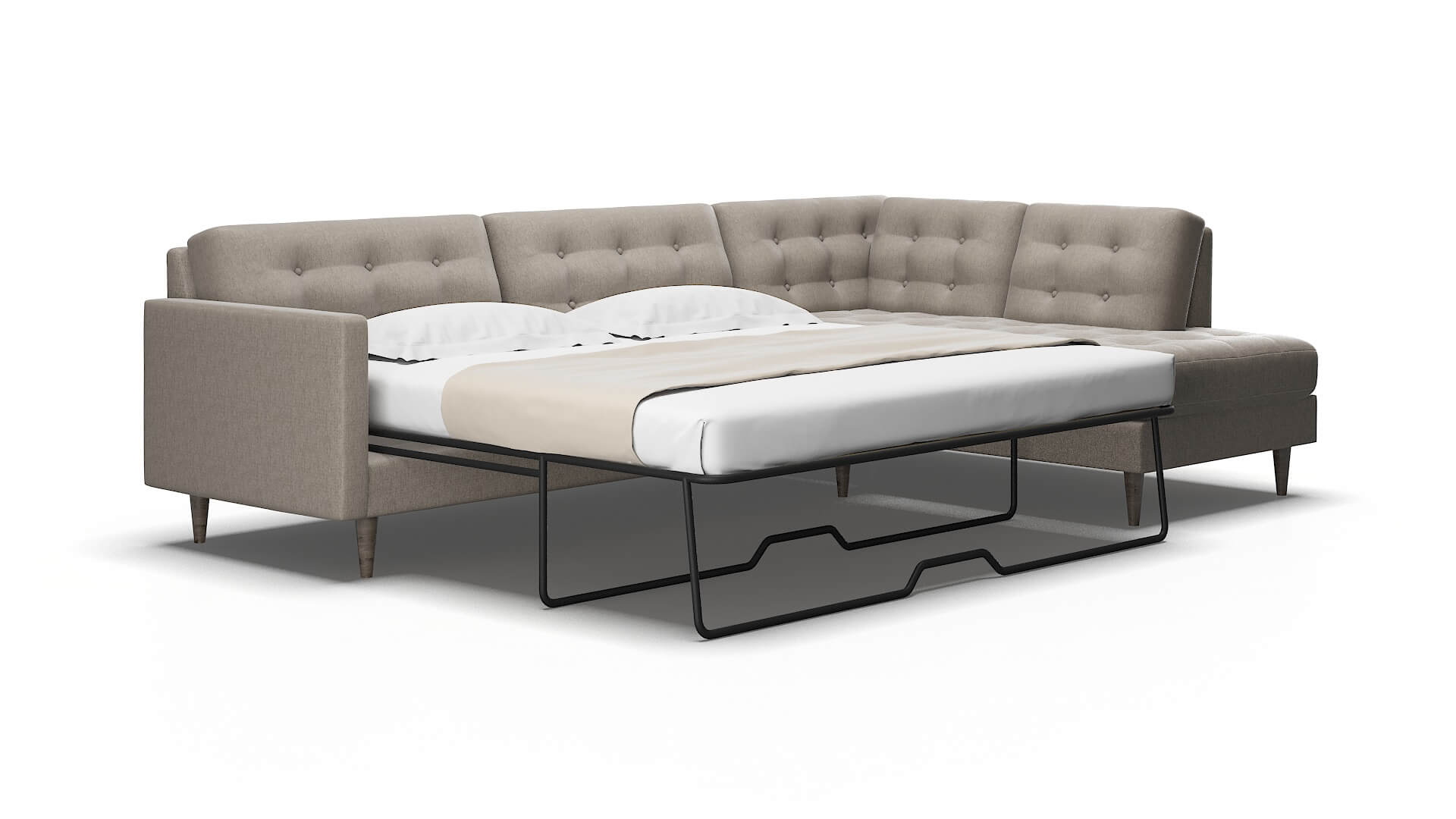 Oslo Cosmo taupe Panel sleeper Espresso Legs  2