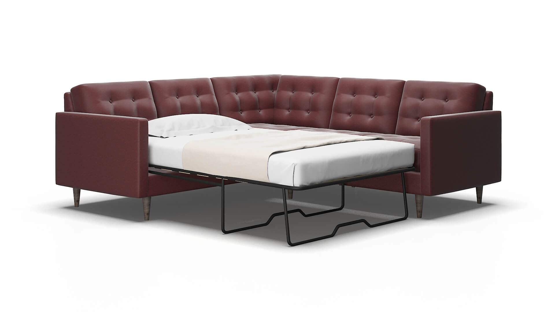 Oslo Derby berry Sectional sleeper Espresso Legs  2