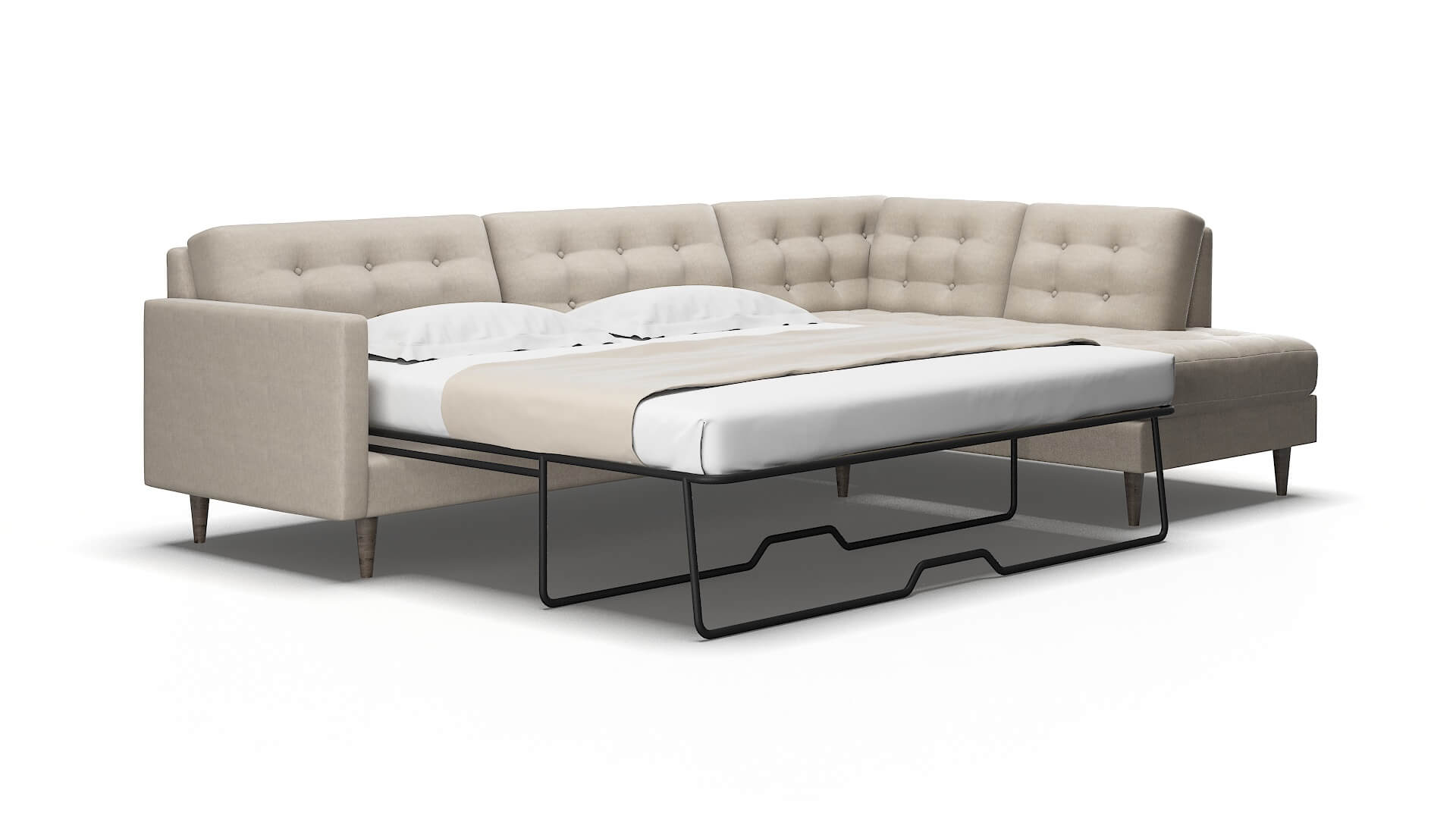 Oslo Derby linen Panel sleeper Espresso Legs  2