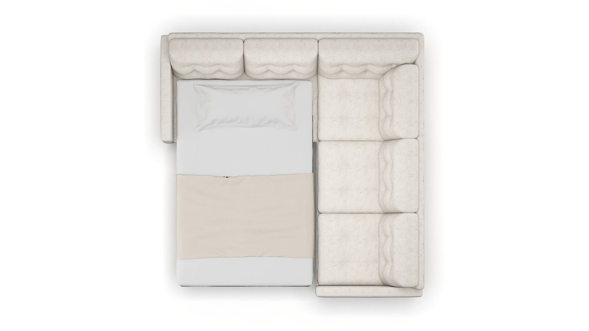 Oslo Derby Taupe Sectional Sleeper Espresso legs 3