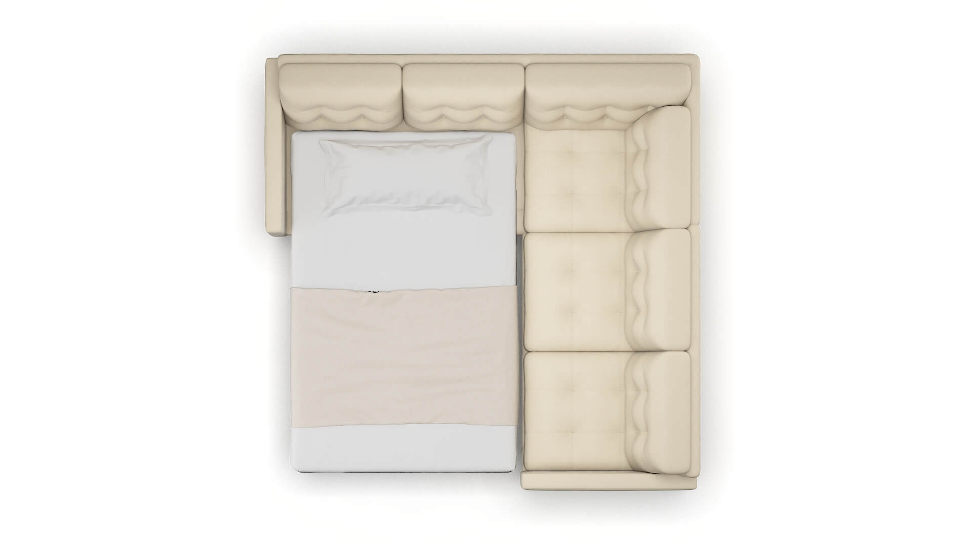 Oslo Dream_d Almond Sectional Sleeper Espresso legs 3