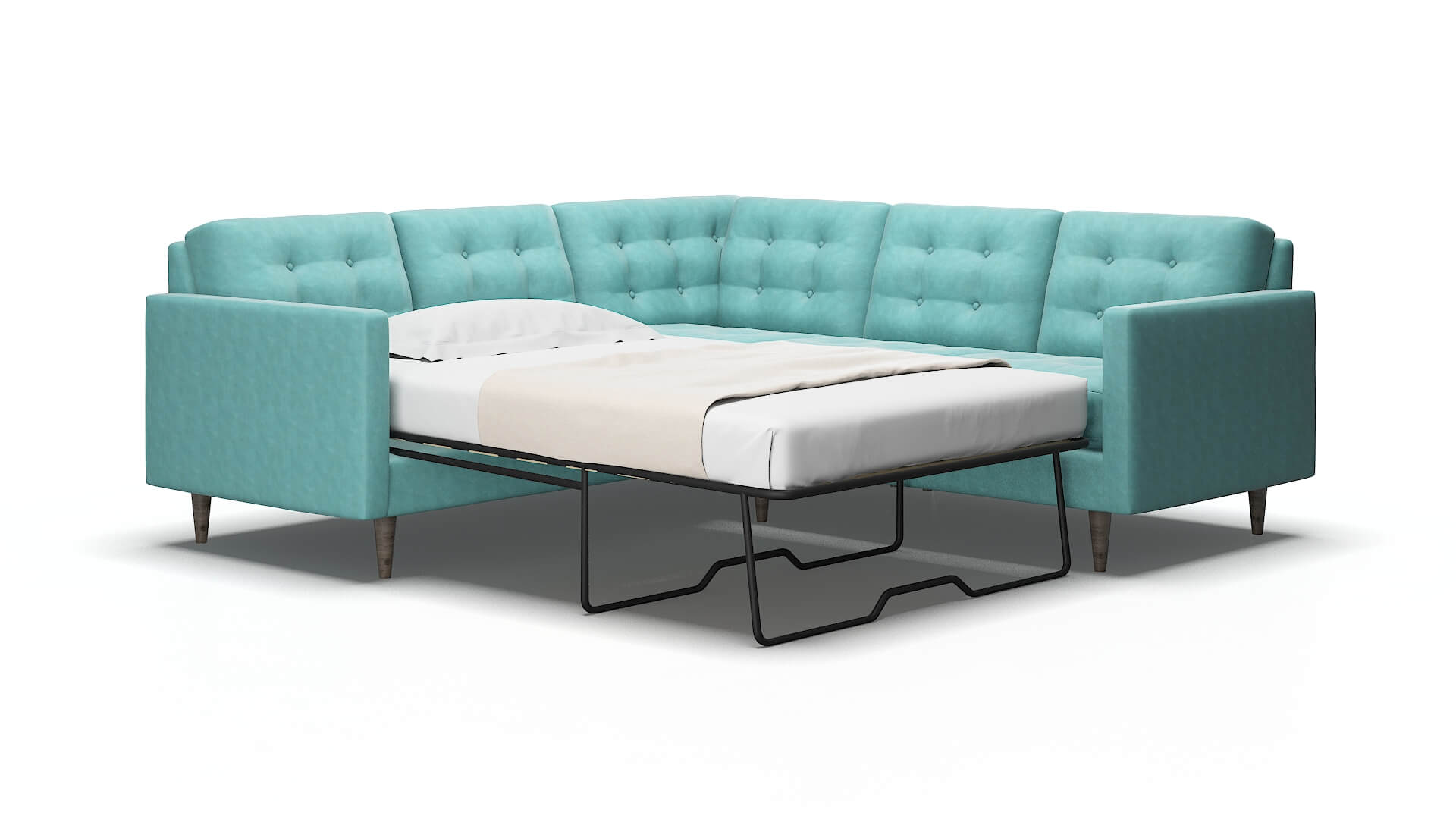 Oslo Dream_d french_blue Sectional sleeper Espresso Legs  2