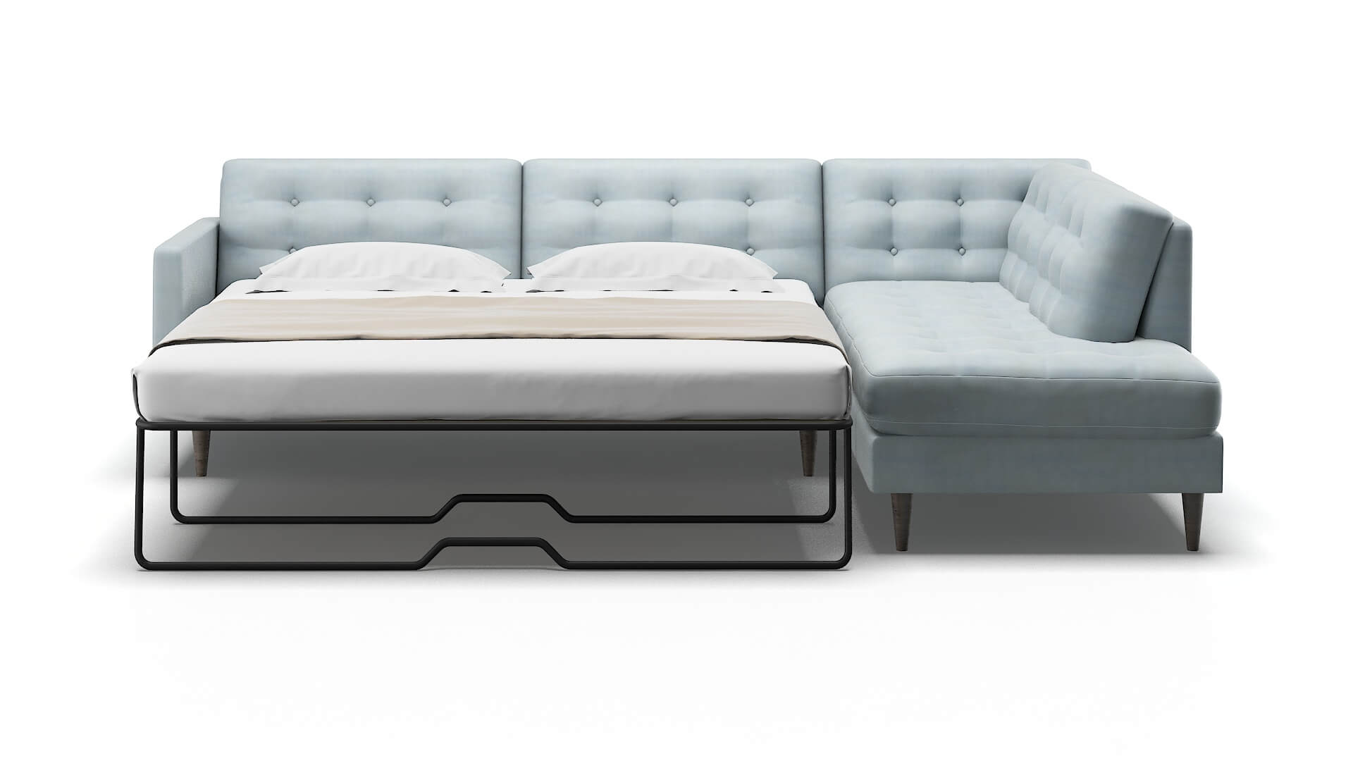 Oslo Hathaway Aqua Panel Sleeper Espresso legs 1