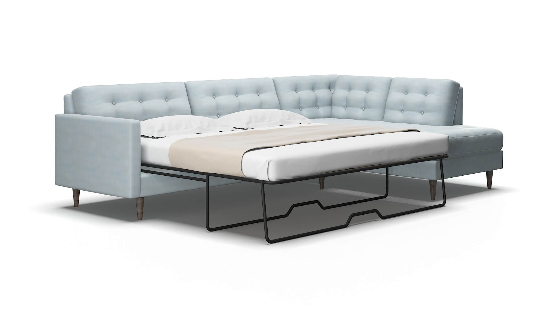 Oslo Hathaway aqua Panel sleeper Espresso Legs  2