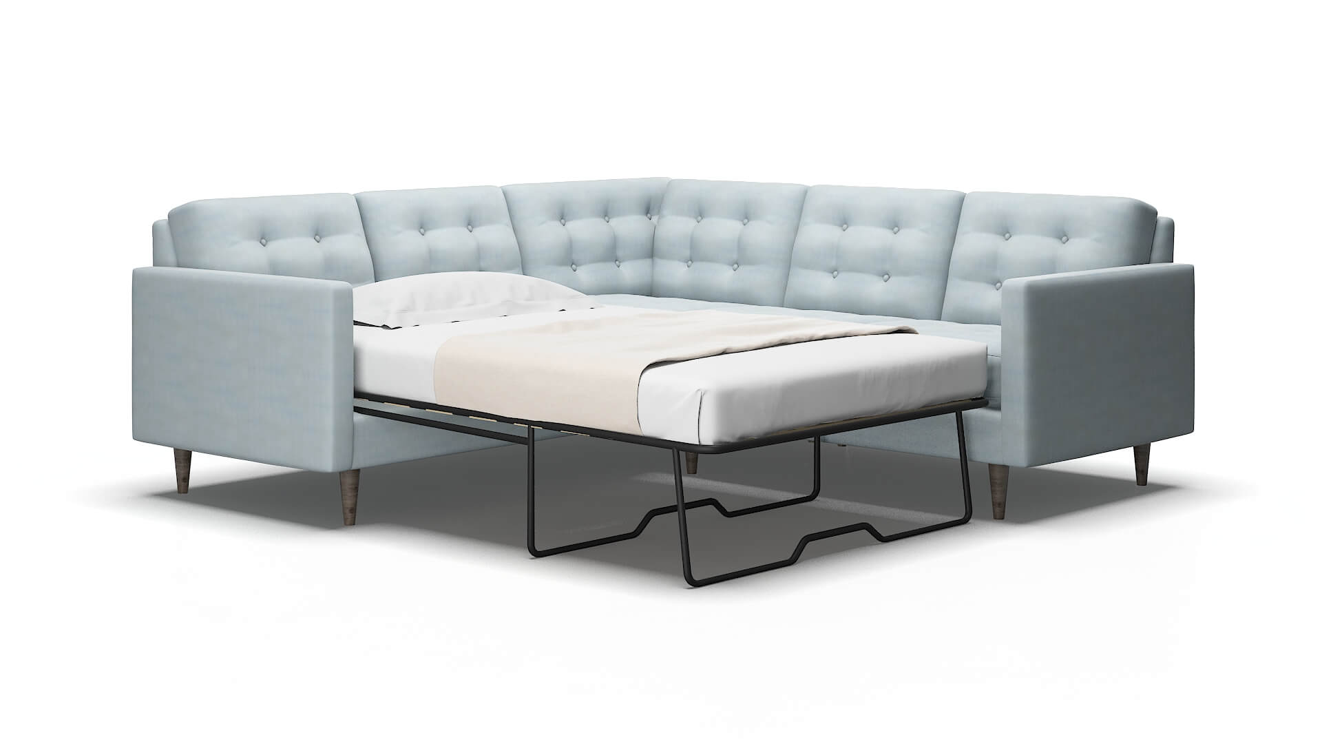 Oslo Hathaway aqua Sectional sleeper Espresso Legs  2