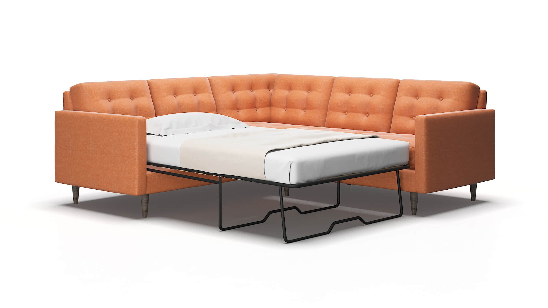 Oslo Hepburn appricot Sectional sleeper Espresso Legs  2