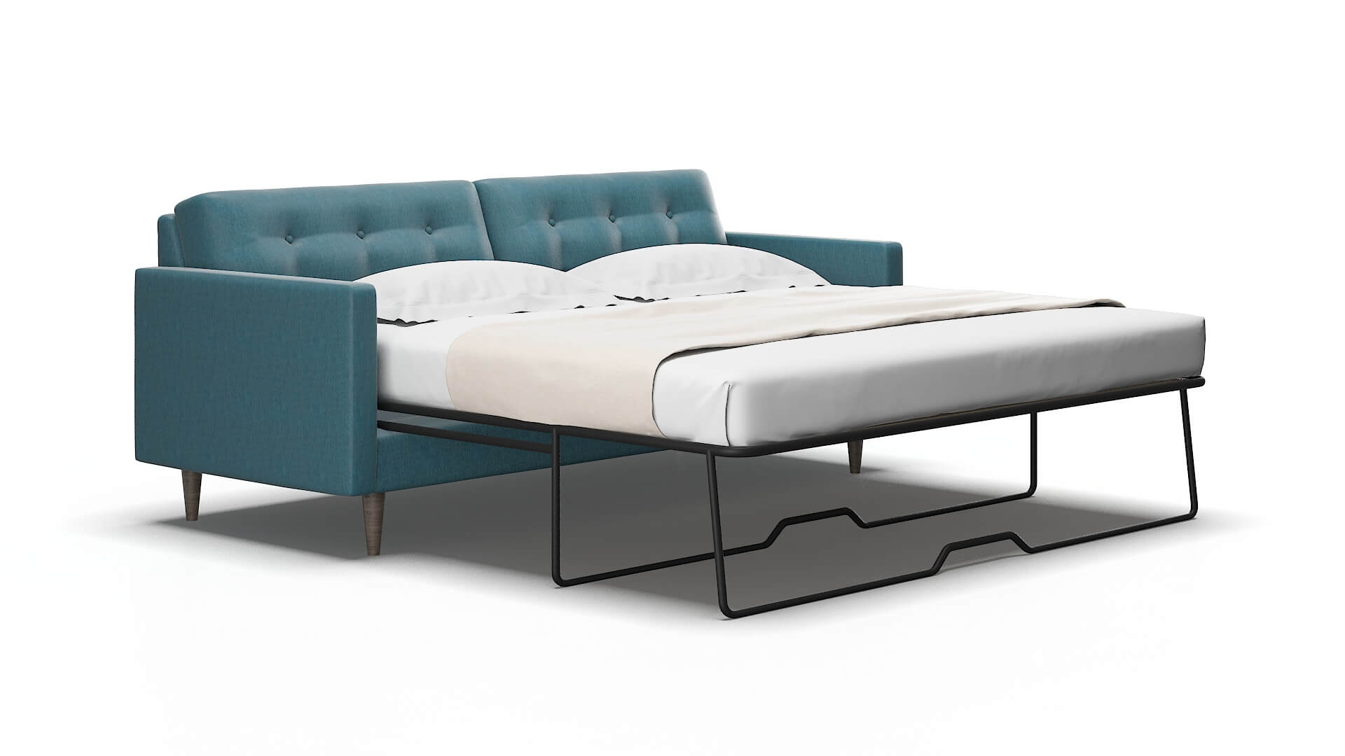 Oslo Hepburn Teal Sofa Sleeper Espresso legs 2