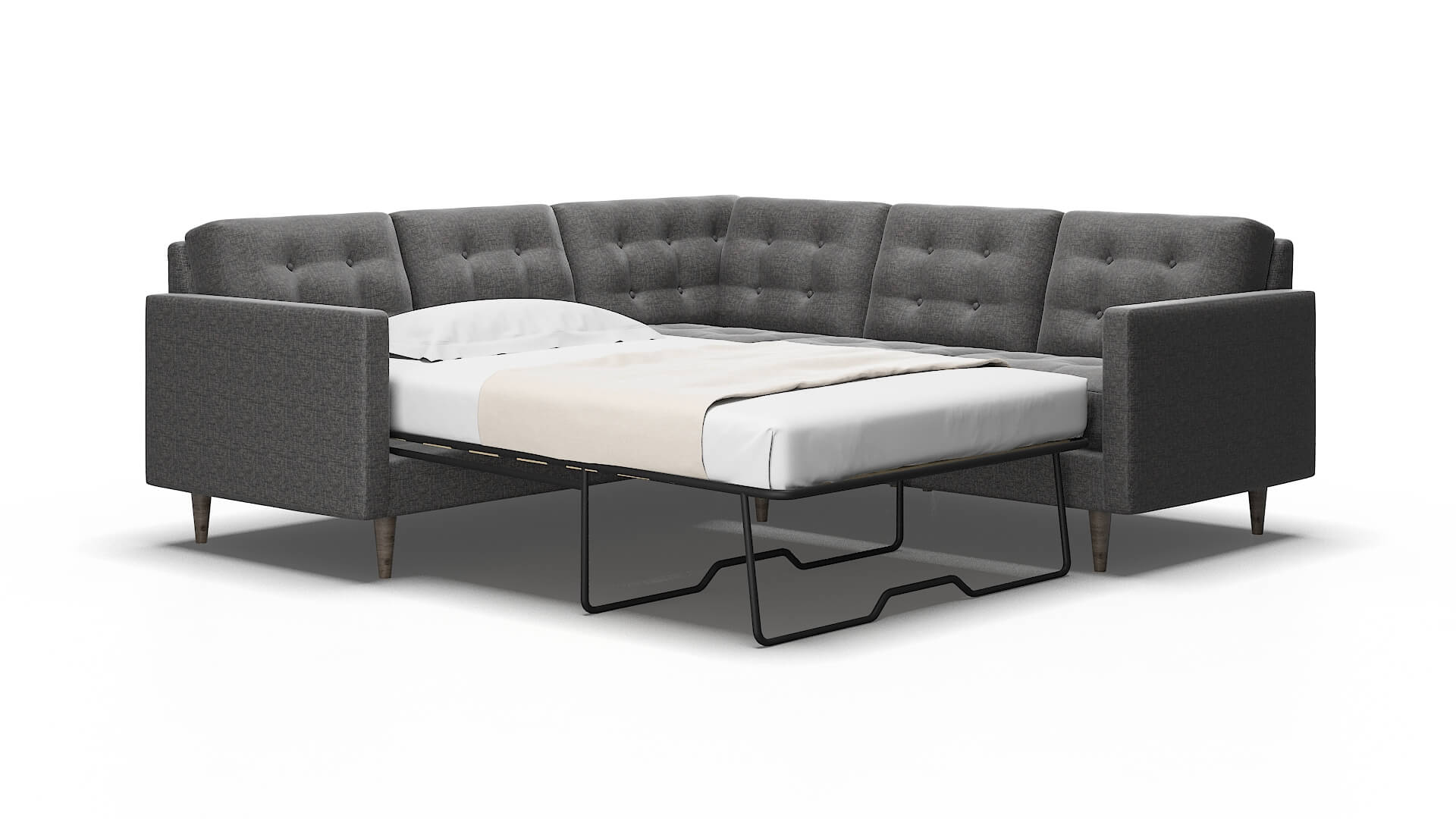 Oslo Insight charcoal Sectional sleeper Espresso Legs  2