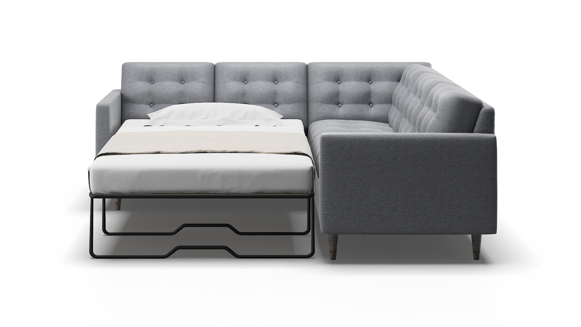 Oslo Keylargo Ash Sectional Sleeper Espresso legs 1