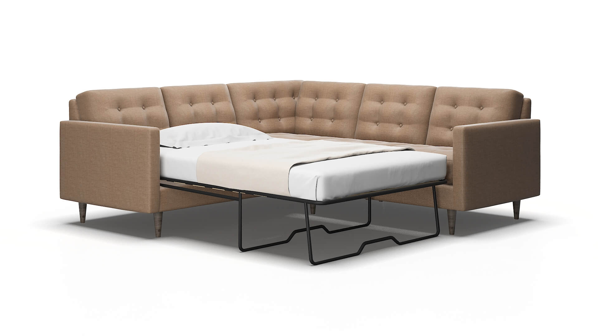 Oslo Keylargo Mink Sectional Sleeper Espresso legs 2