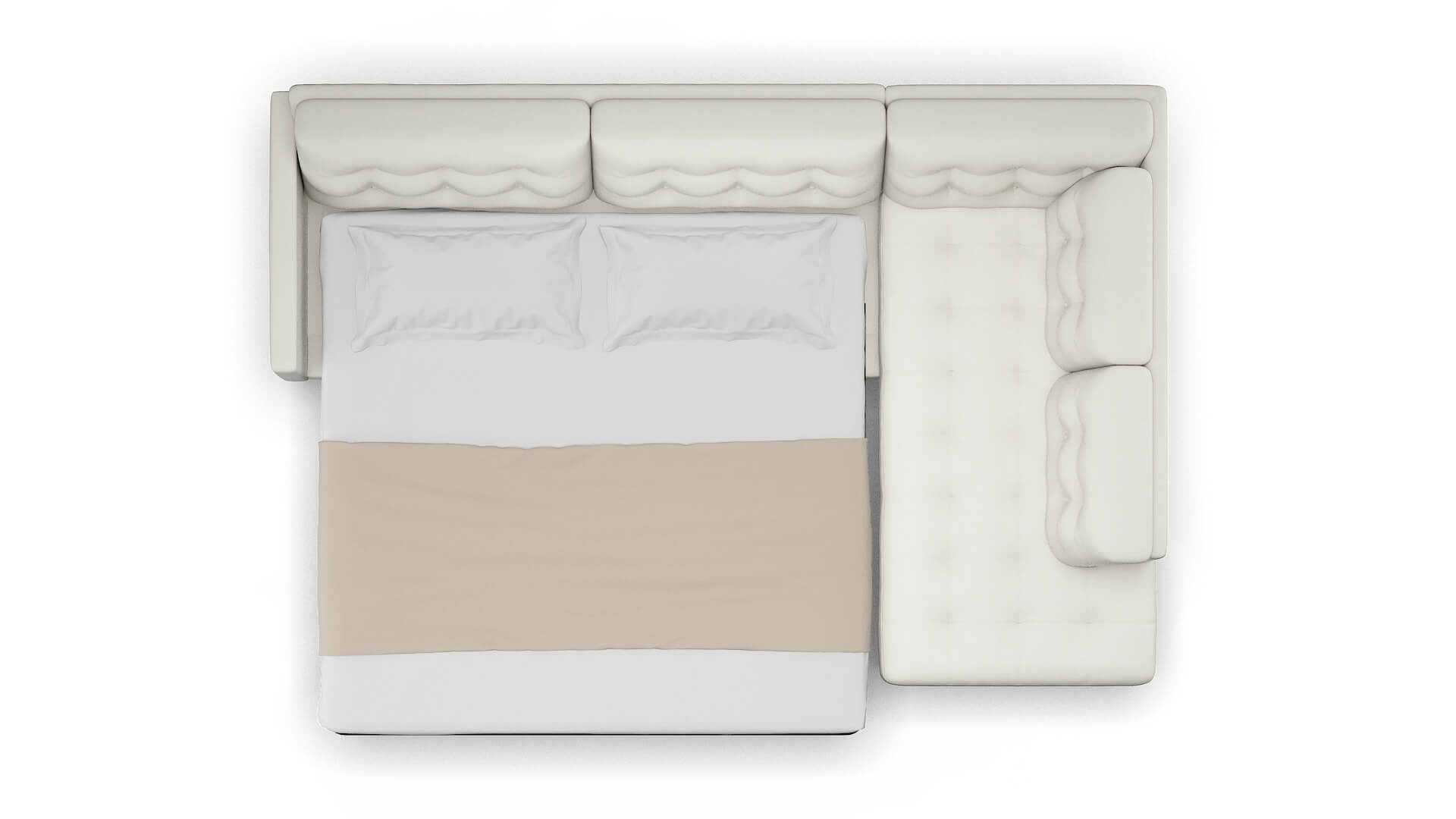 Oslo Keylargo Oatmeal Panel Sleeper Espresso legs 3